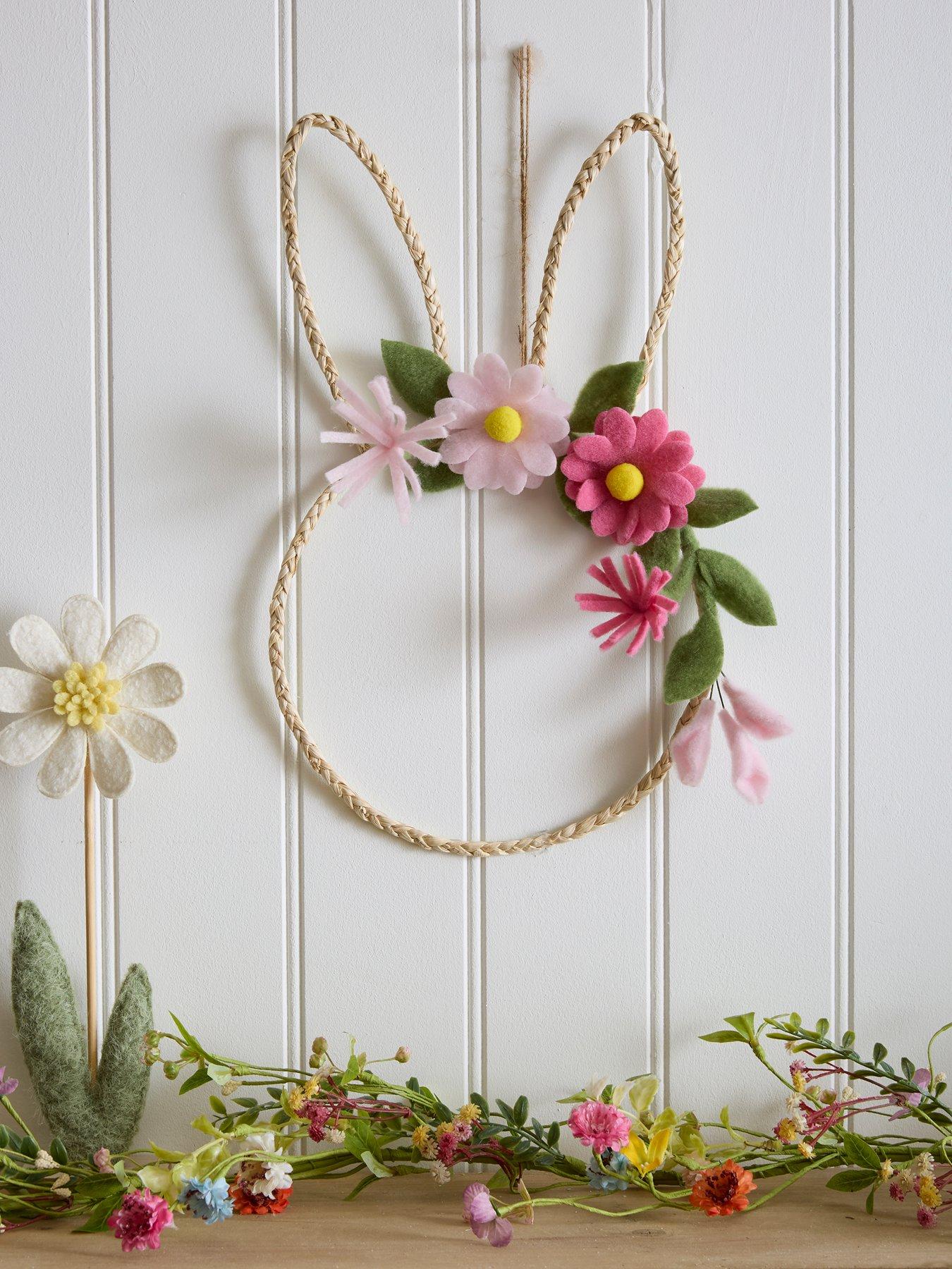 Image 1 of 4 of Heaven Sends Rabbit Hanger With Felt Flowers