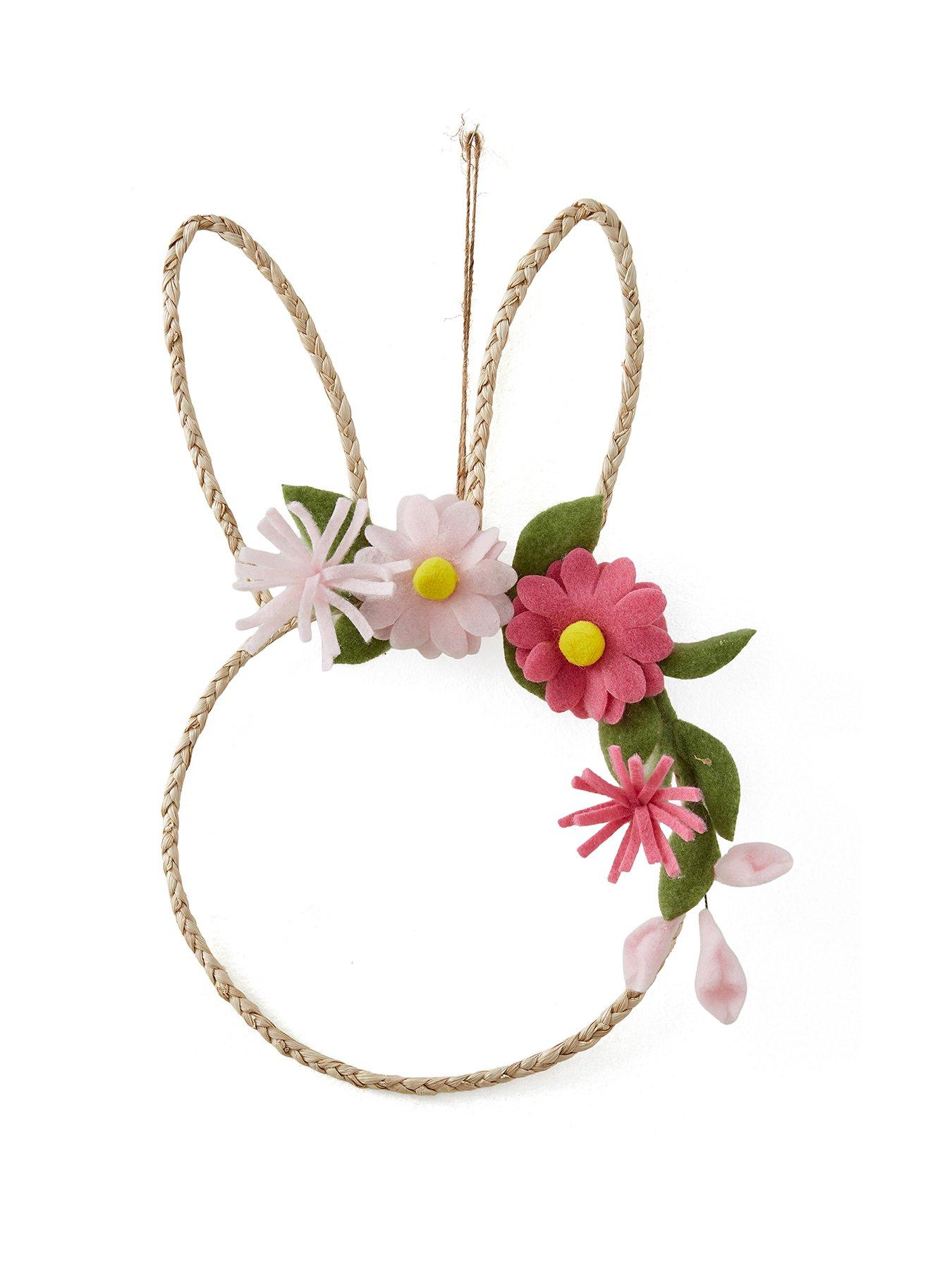 Image 2 of 4 of Heaven Sends Rabbit Hanger With Felt Flowers