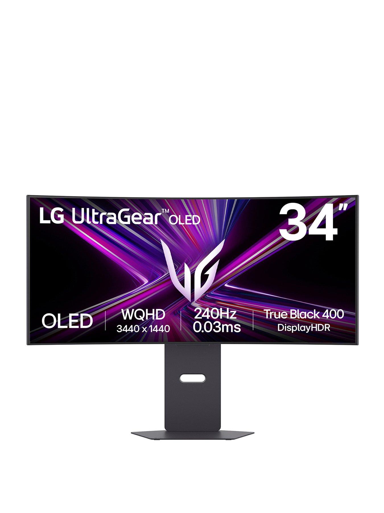 LG 34in OLED QHD 240Hz Gaming Monitor with USB-C, Speakers  &  Height Adjustable Stand