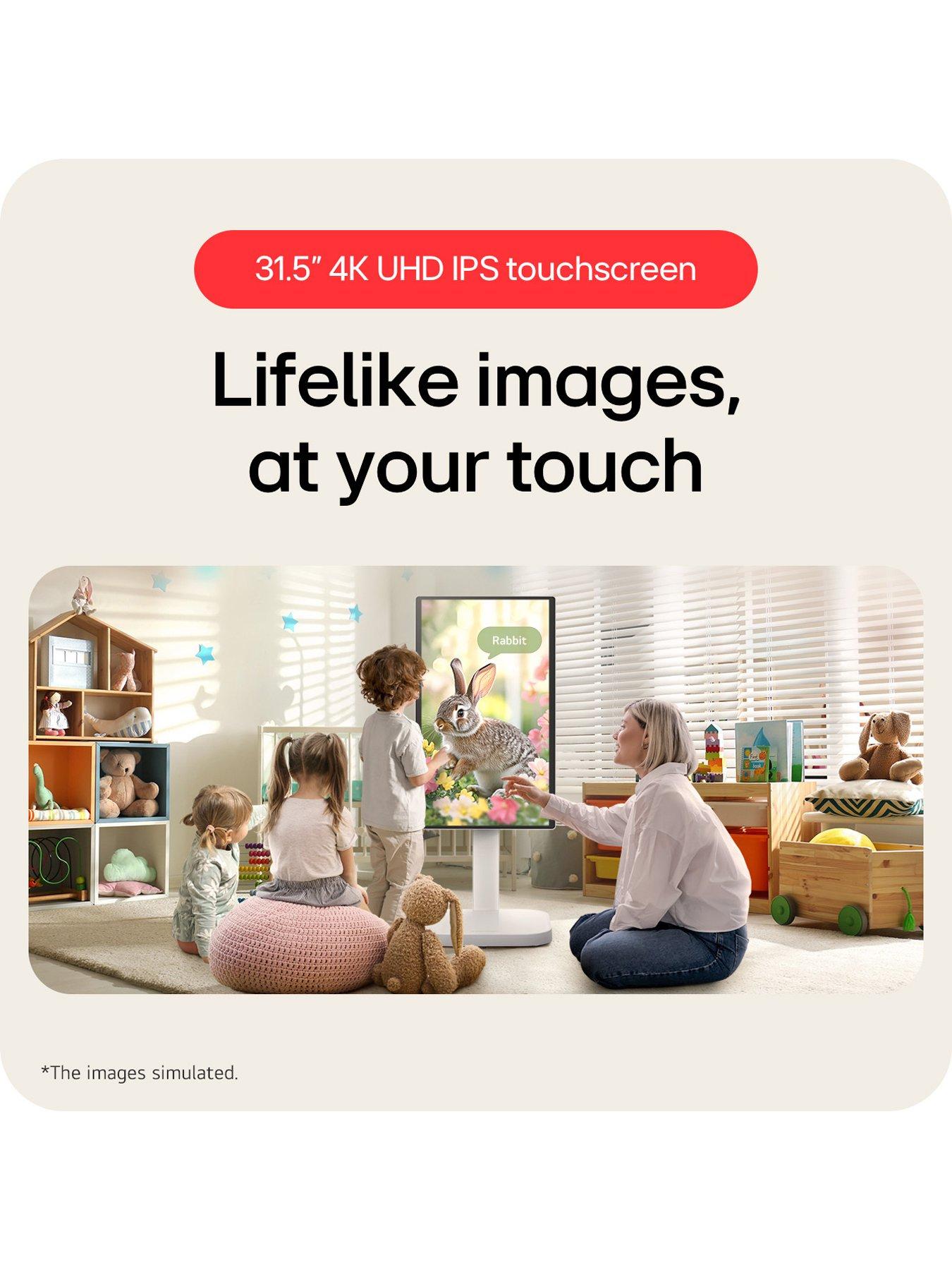  image of lg-32-lg-smart-monitor-swing-4k-ips-touch-display-adjustable-stand-with-wheels-webos-white