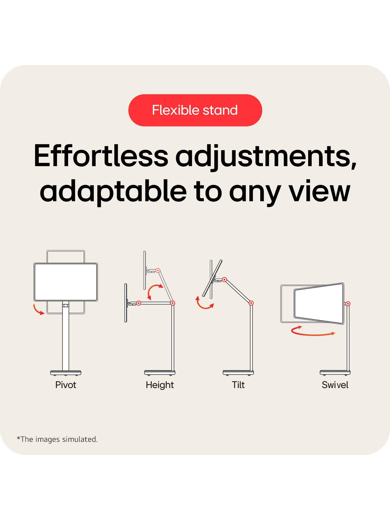 Image 7 of 7 of LG 32'&nbsp;Smart Monitor Swing, 4K IPS Touch Display, Adjustable Stand with Wheels, webOS, White
