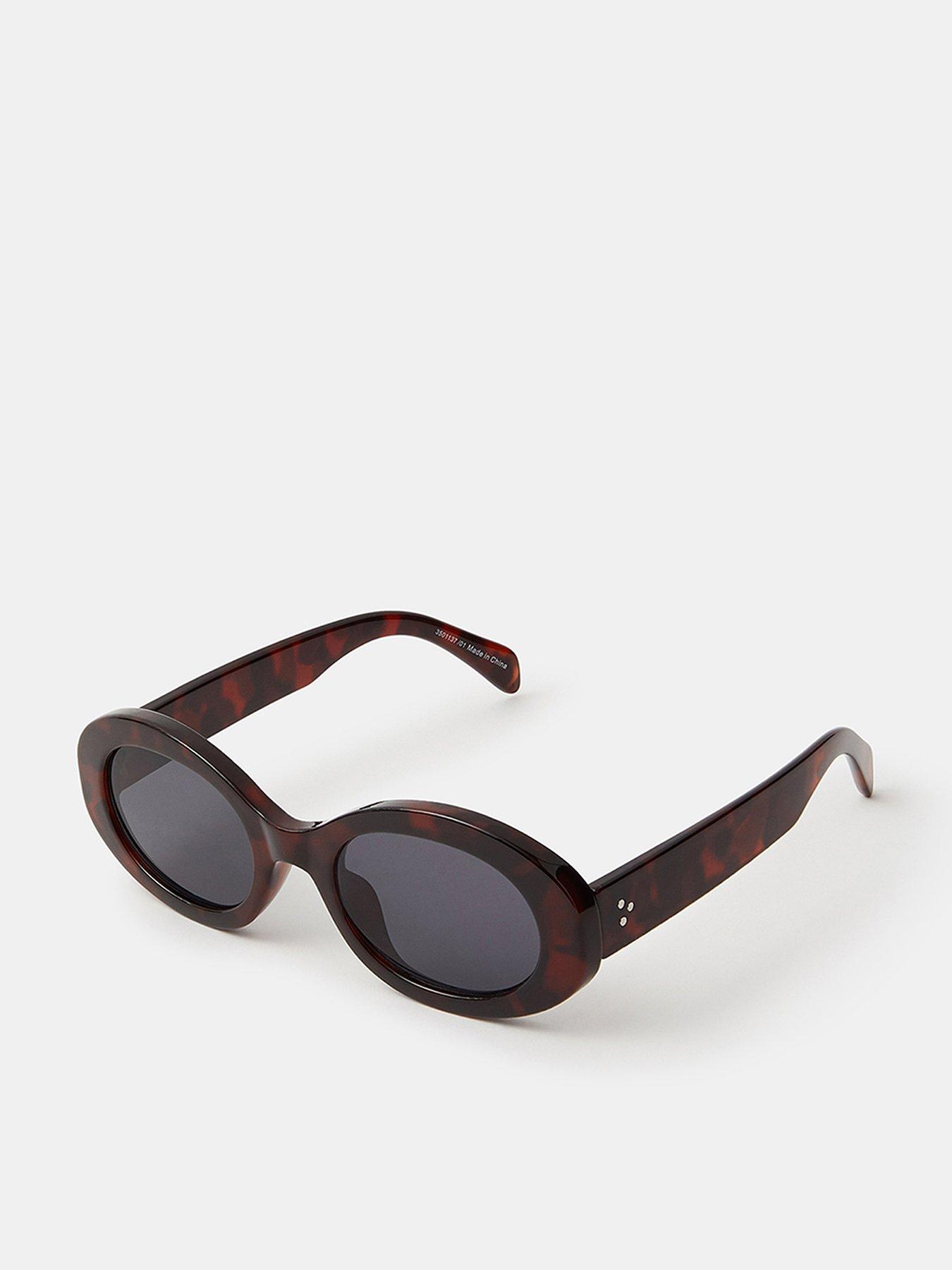  image of accessorize-chunky-tort-oval-sunglasses