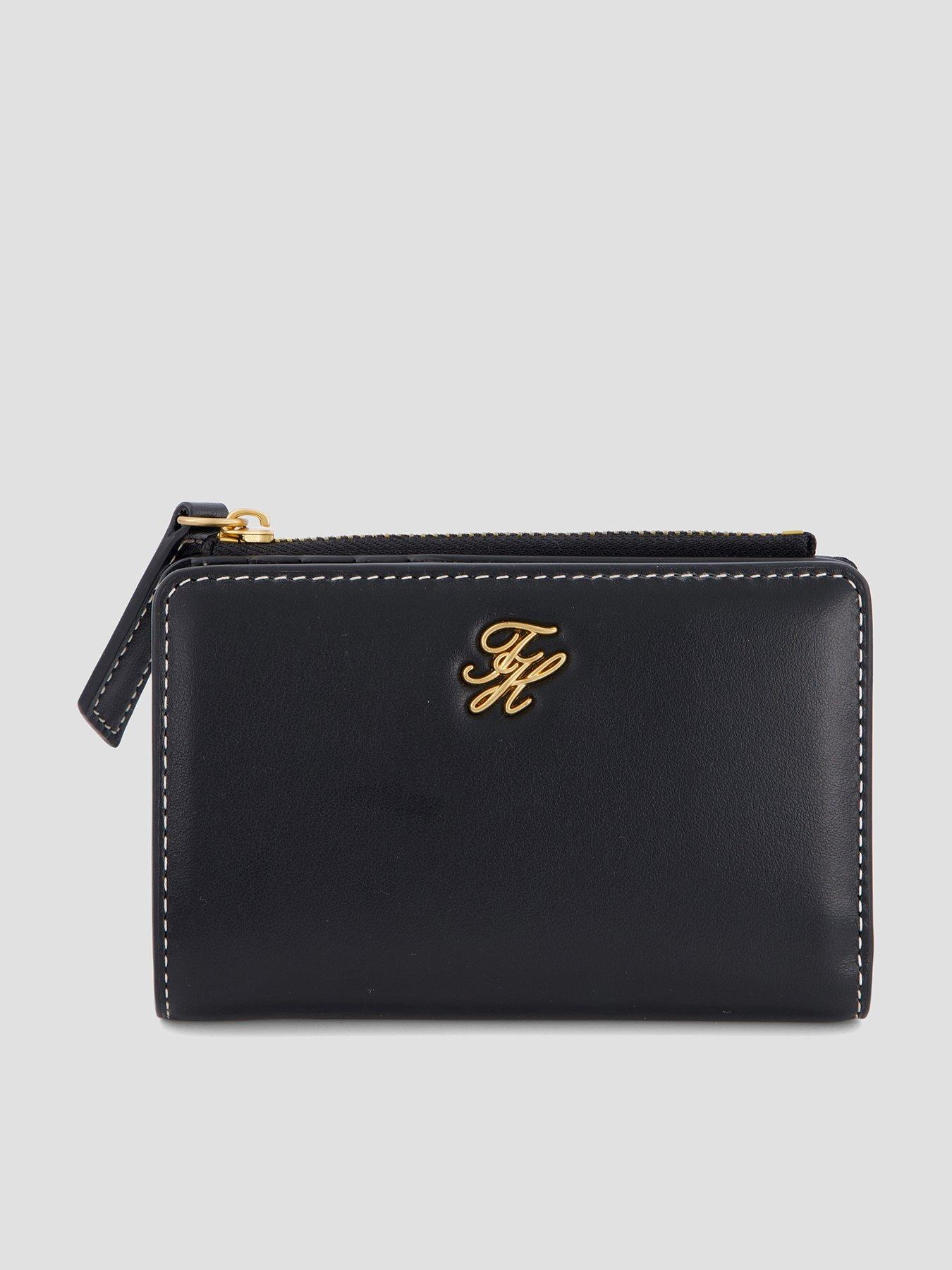 front image of tommy-hilfiger-leather-purse-black