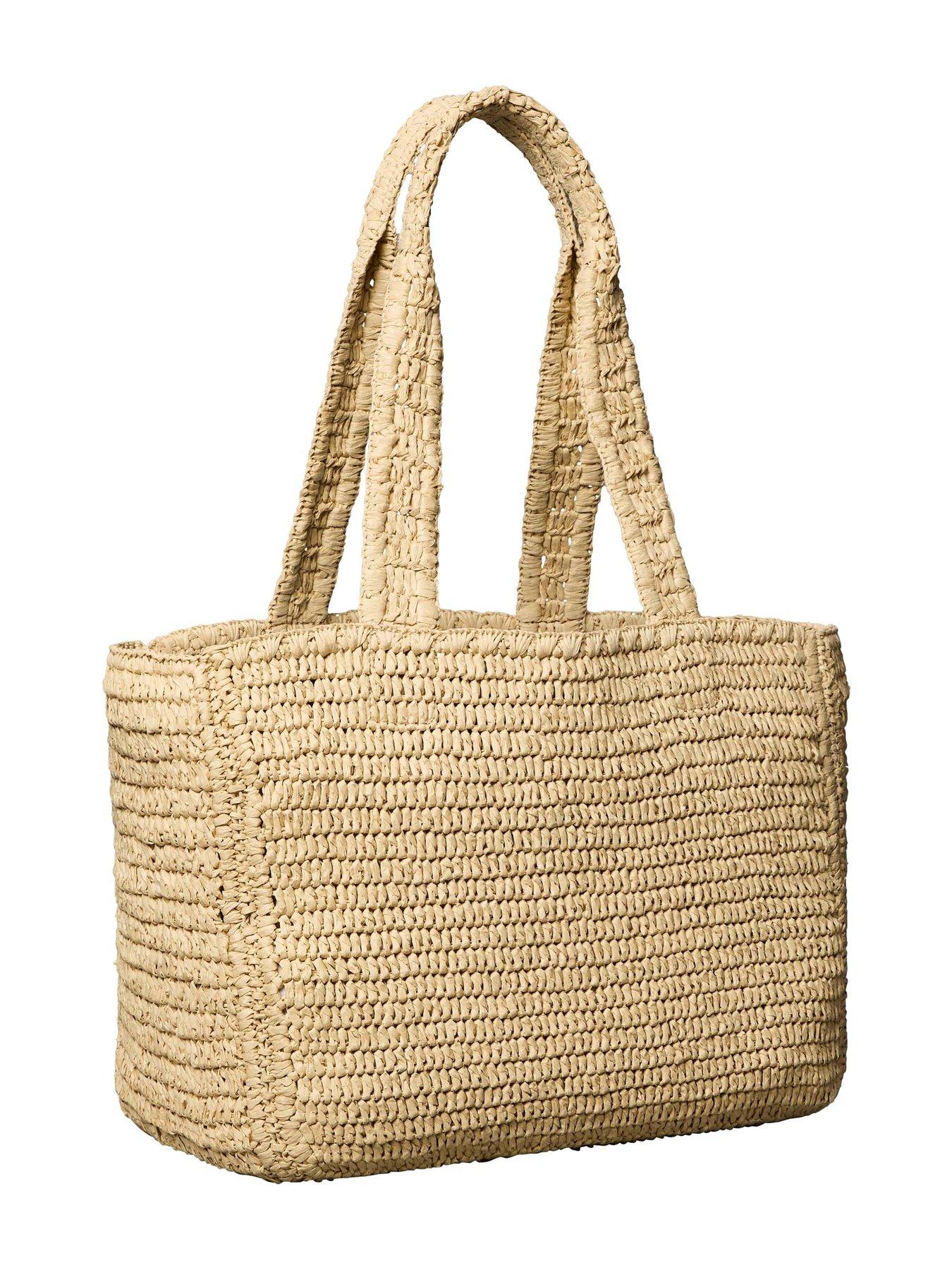 Image 2 of 2 of Calvin Klein Bold CK Raffia Medium Tote - Beige
