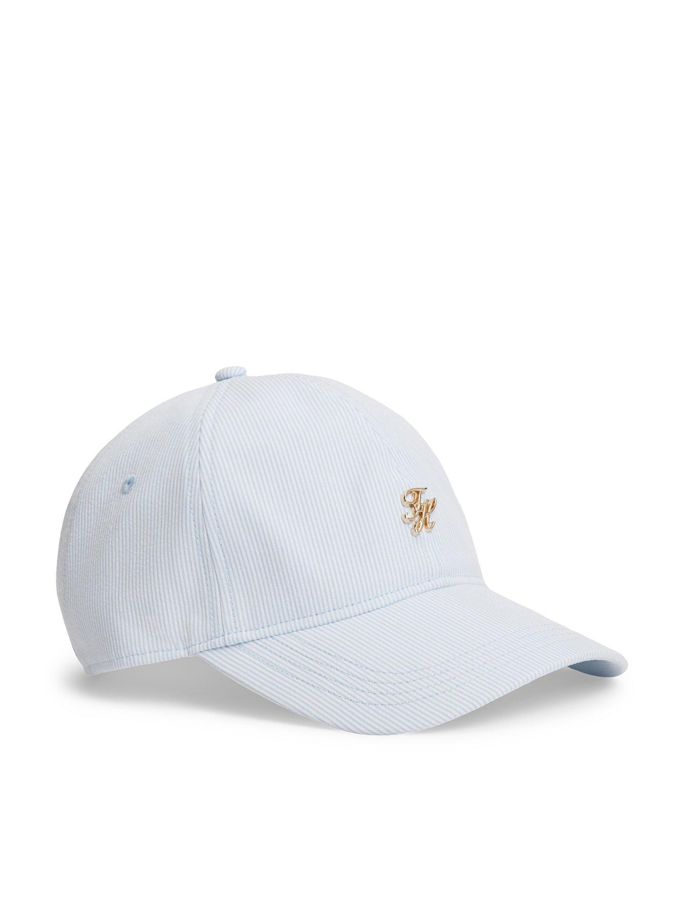 Tommy Hilfiger Stripe Seersucker Logo Plaque Baseball Cap - Well Water