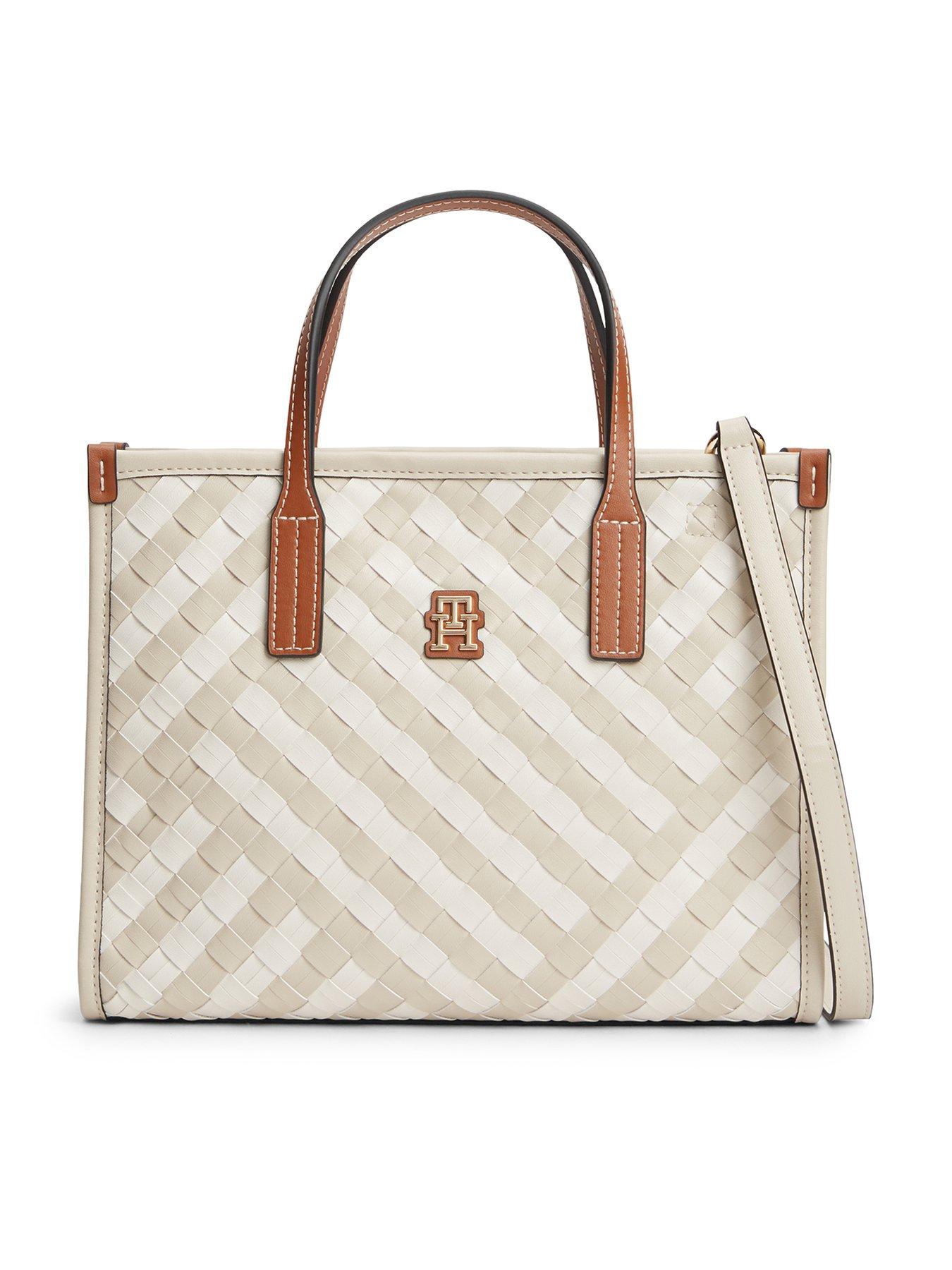 Image 1 of 4 of Tommy Hilfiger City TH Monogram Woven Tote Bag - Beige