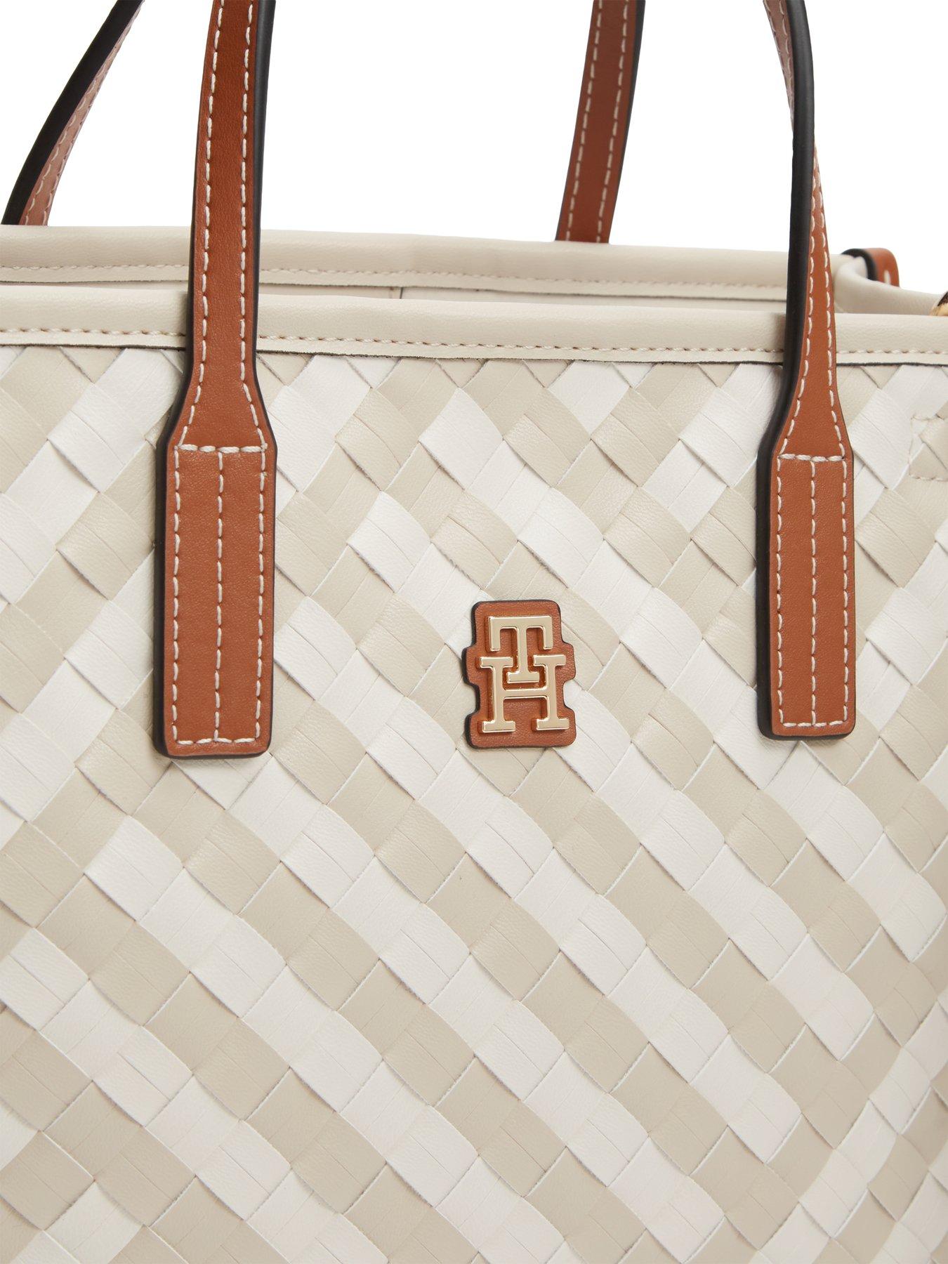 Image 4 of 4 of Tommy Hilfiger City TH Monogram Woven Tote Bag - Beige