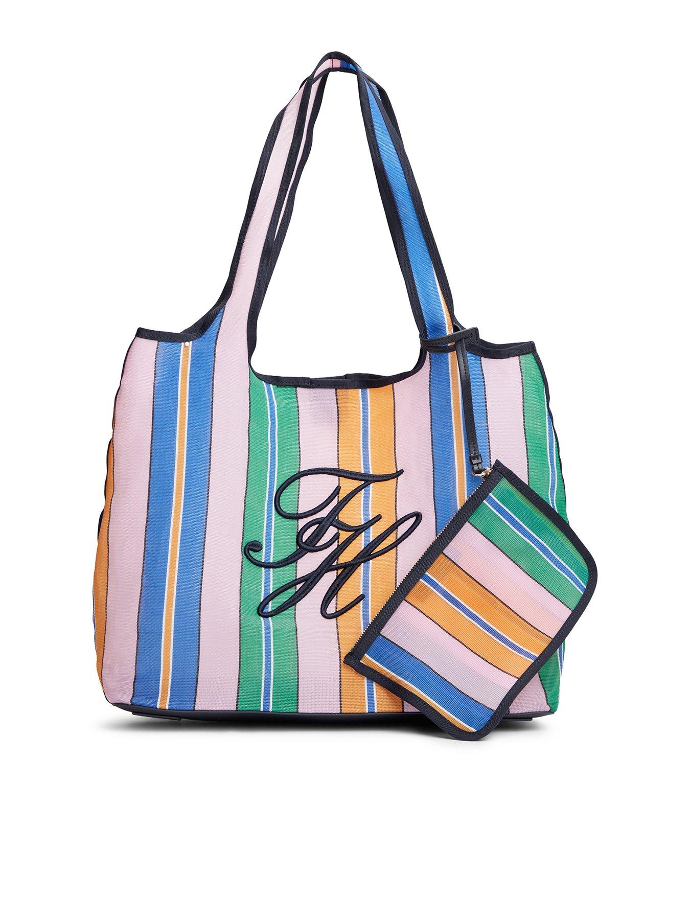 Tommy Hilfiger TH Summer Mesh Tote Bag with Pouch - Pink Multi