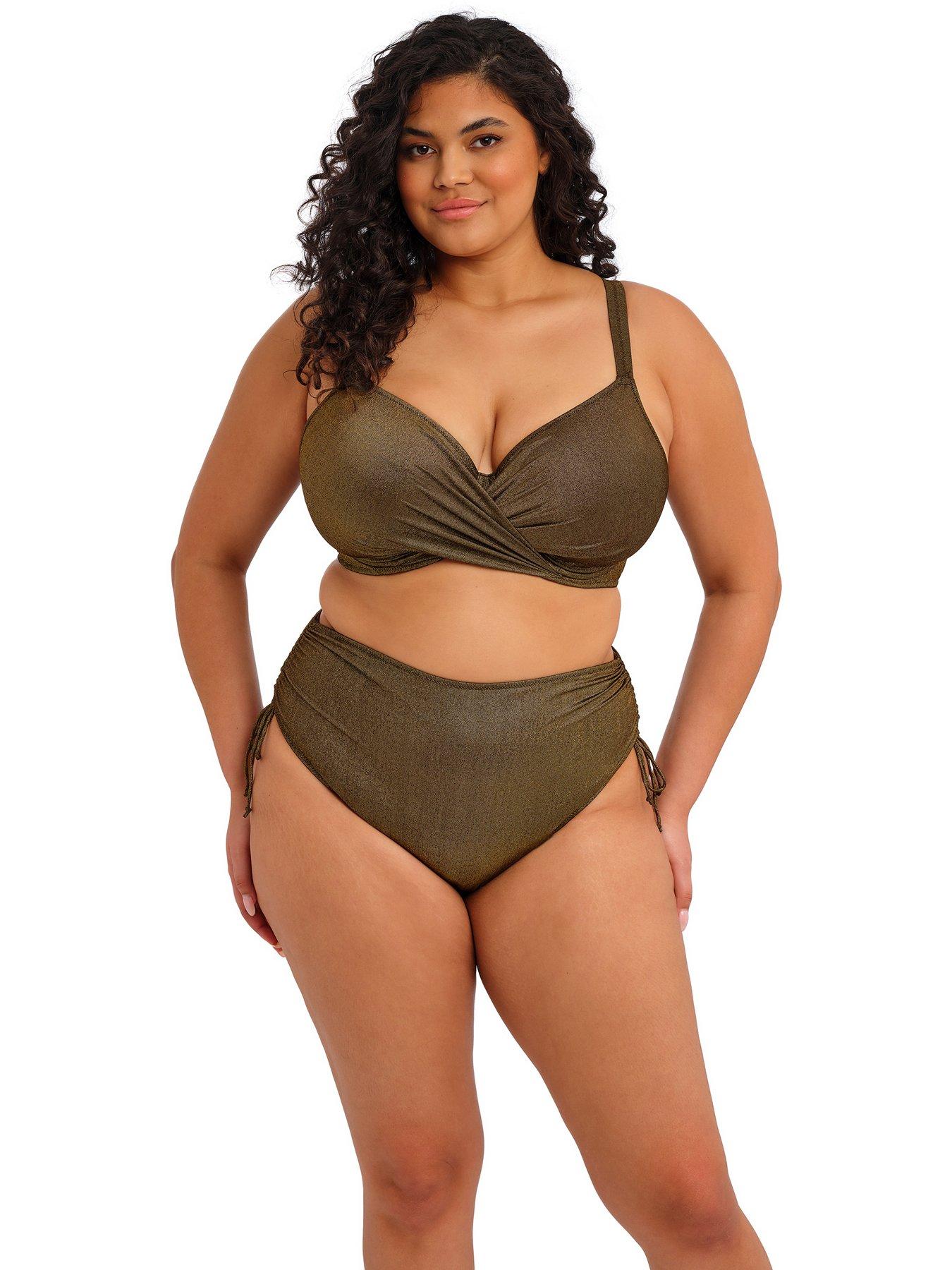 Image 1 of 2 of Elomi Sunset Shimmer Underwire Plunge Bikini Top - Gold Rush