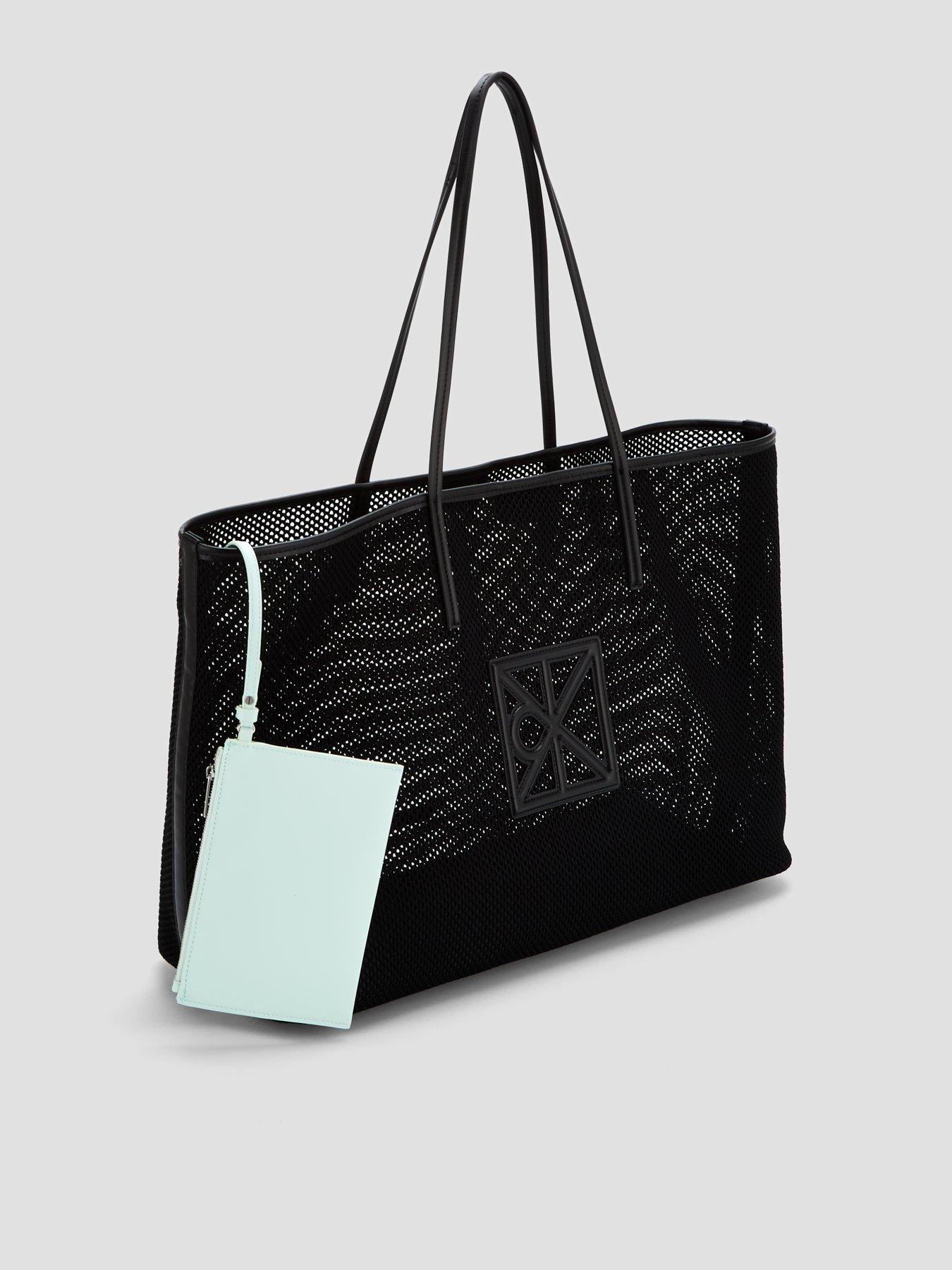 Image 2 of 5 of Calvin Klein Emblem Mesh XL Tote - Black
