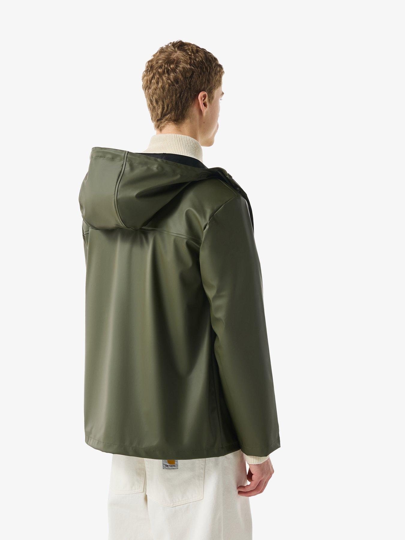  image of hunter-mens-izzy-pu-hooded-jacket-green