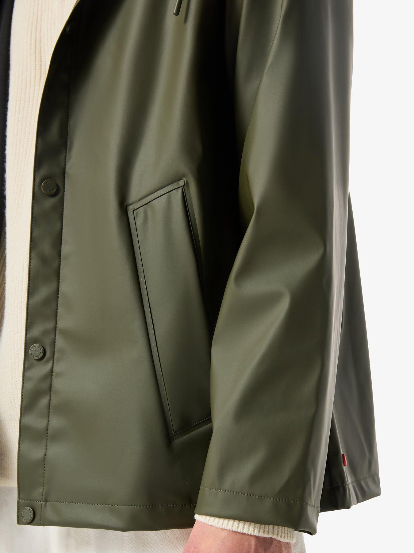  image of hunter-mens-izzy-pu-hooded-jacket-green