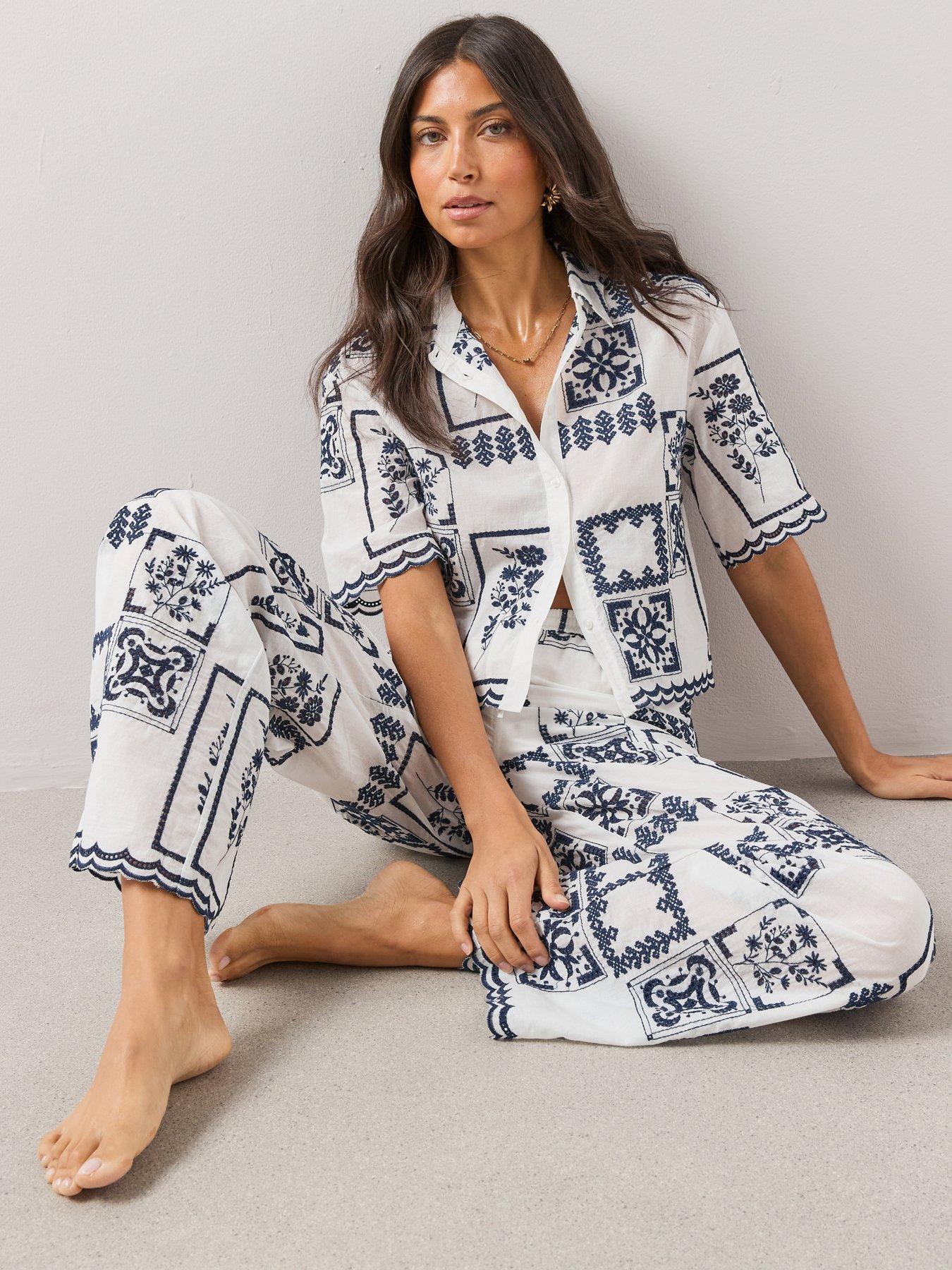 The Very Collection Embroidered Patchwork Co-ord Shirt
