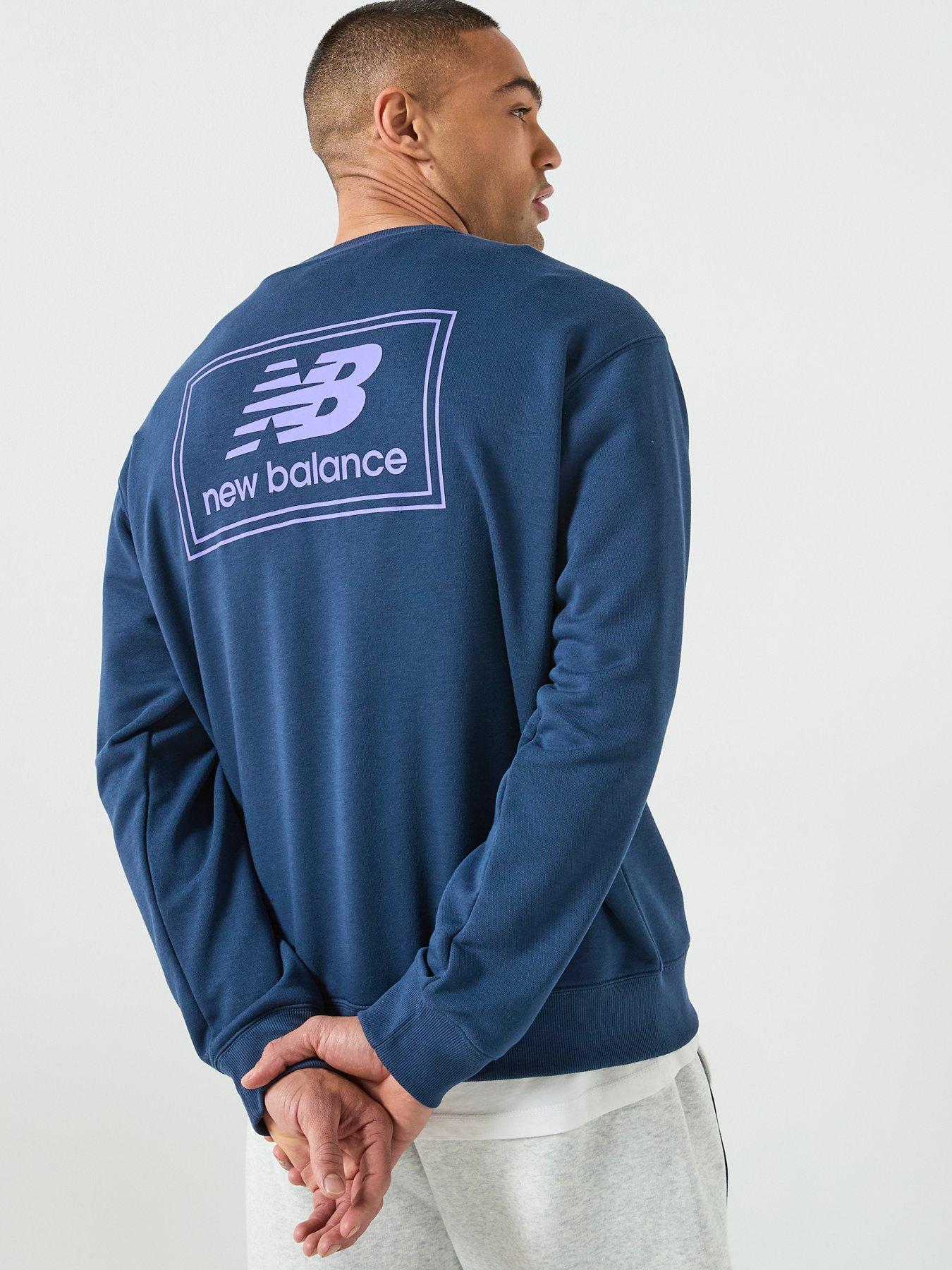 Image 2 of 6 of New Balance Mens Woven Label Crew - Blue