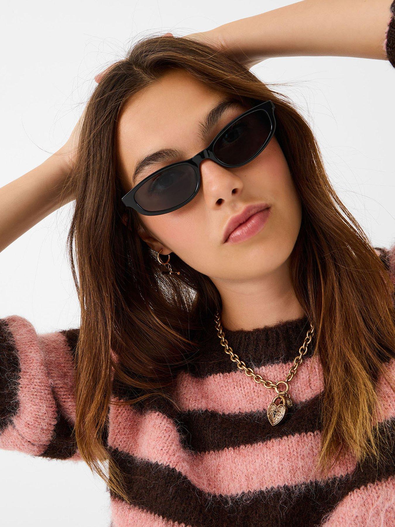  image of accessorize-slim-rectangle-sunglasses