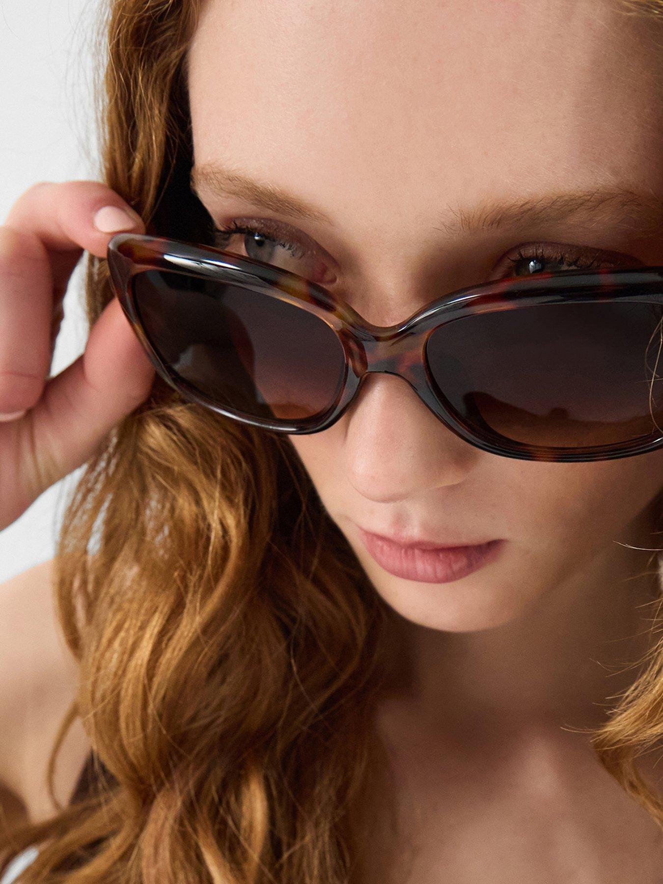  image of accessorize-rectangle-tort-wrap-sunglasses