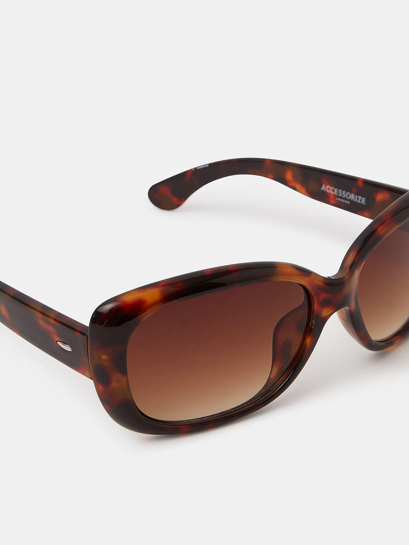  image of accessorize-rectangle-tort-wrap-sunglasses