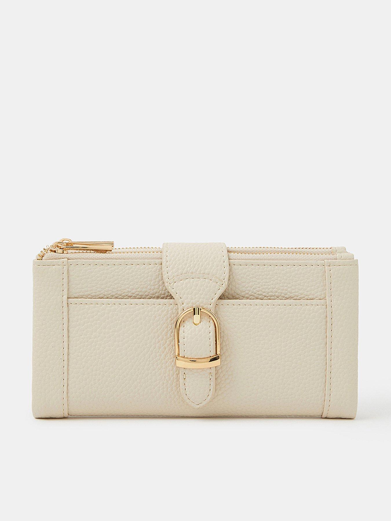 front image of accessorize-faux-leather-buckle-purse