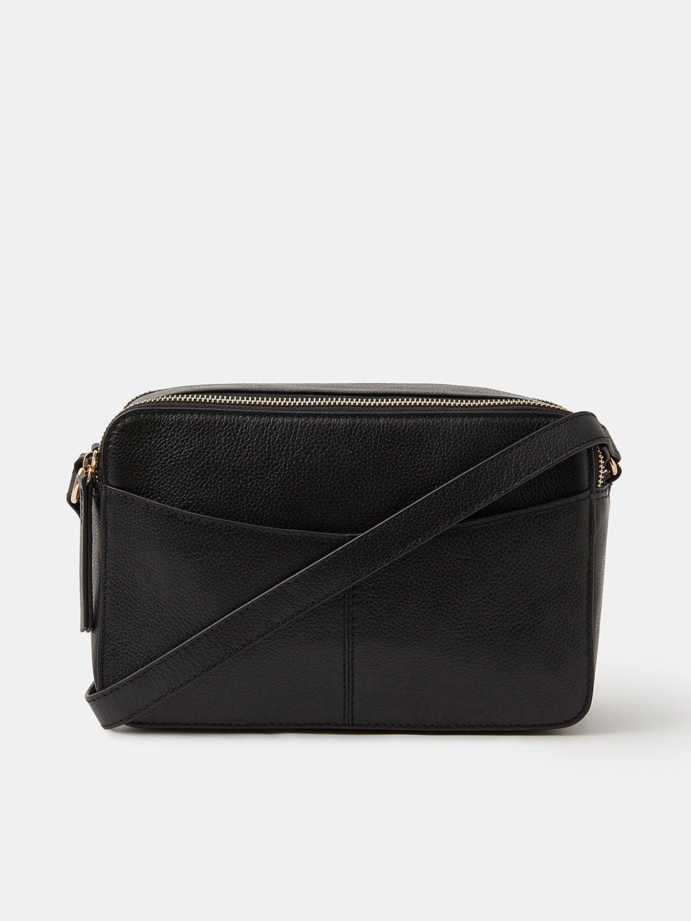 front image of accessorize-leather-double-zip-camera-bag
