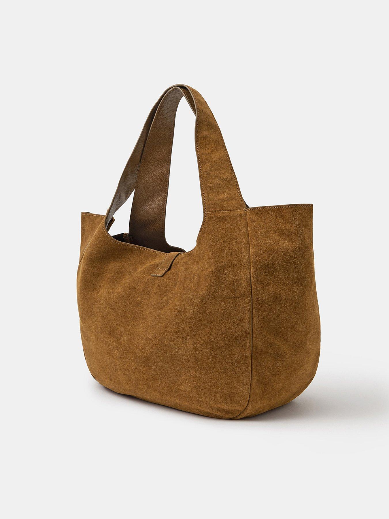  image of accessorize-suede-buckle-strap-shoulder-bag