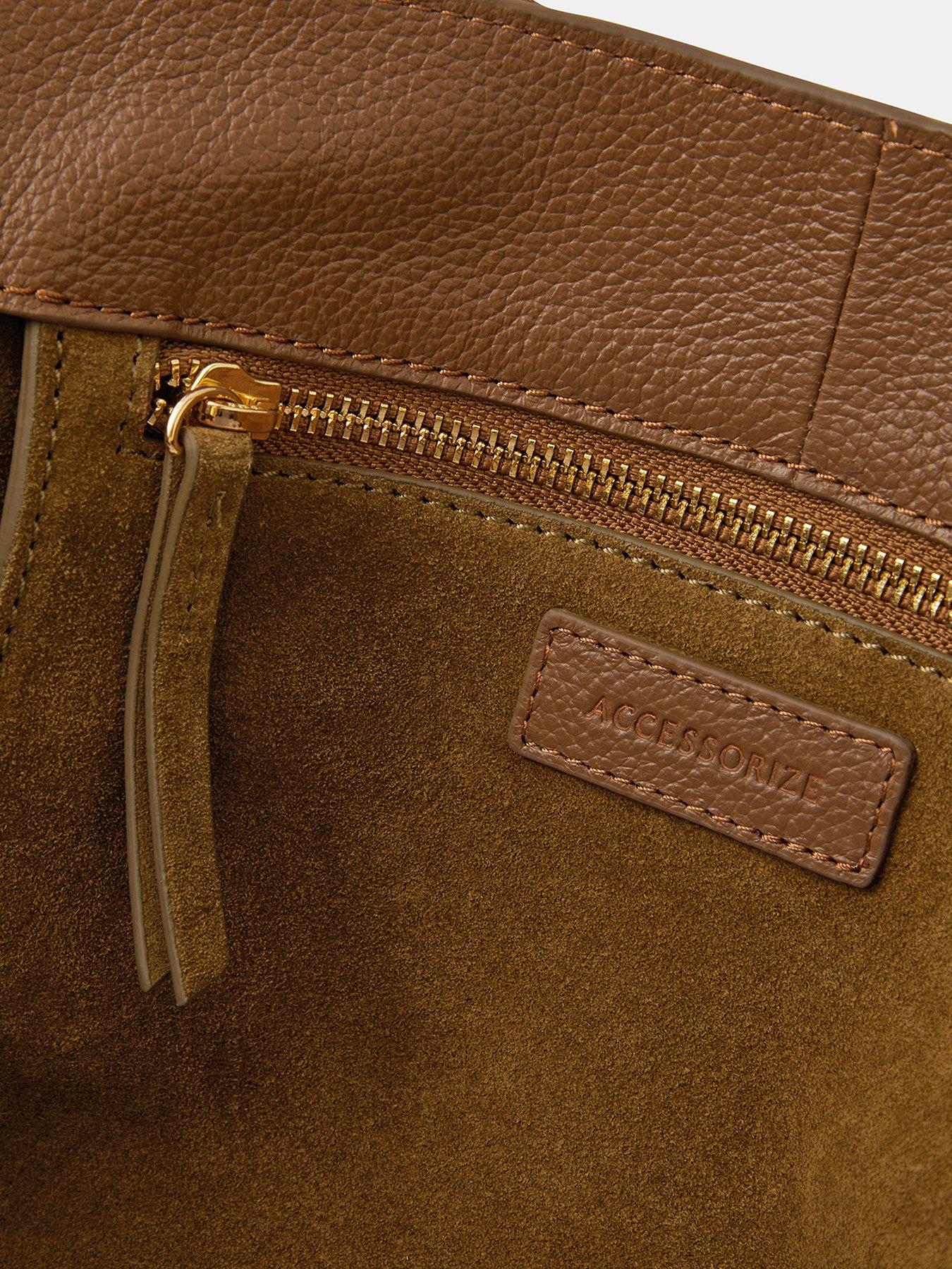  image of accessorize-suede-buckle-strap-shoulder-bag