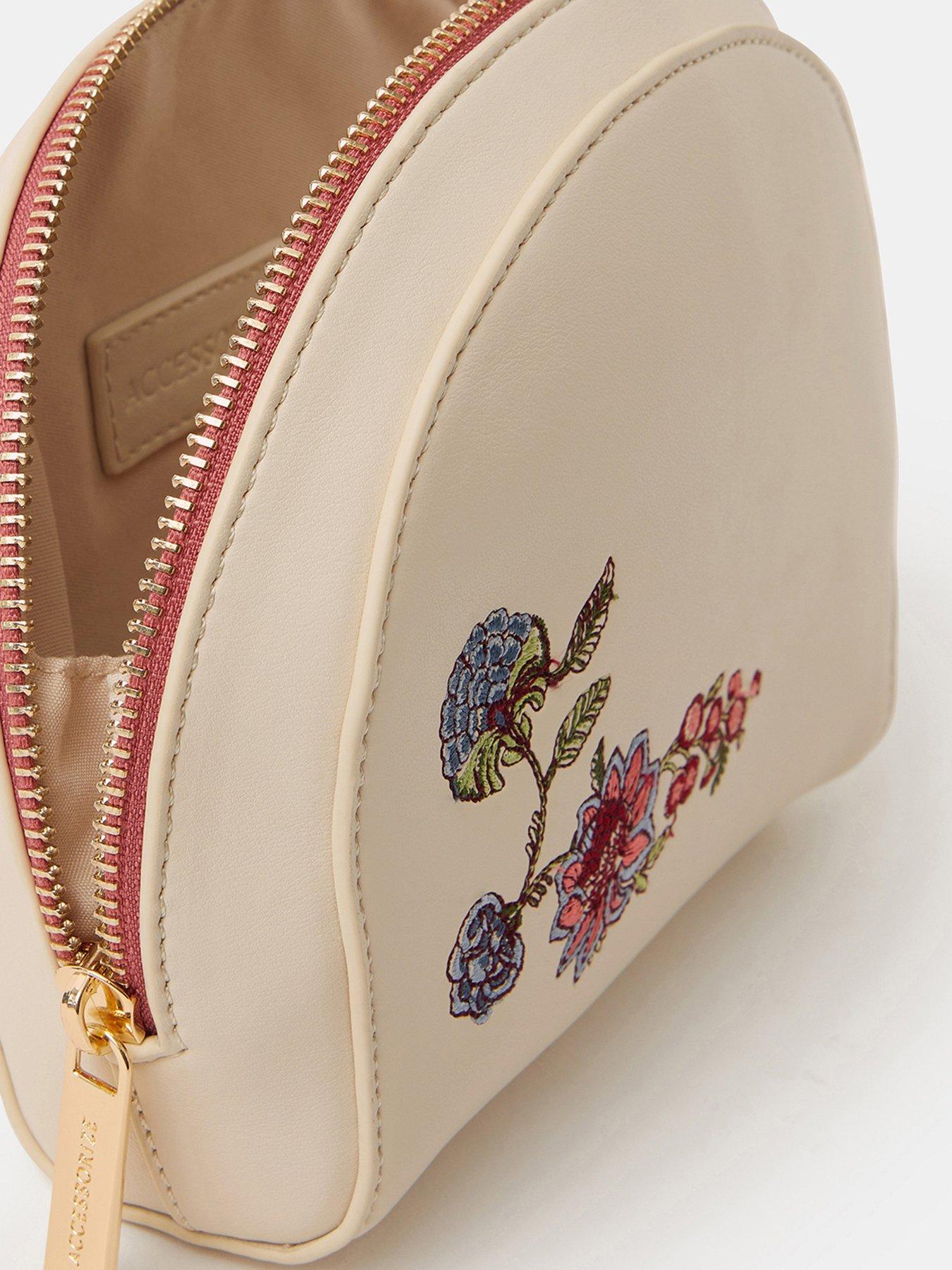  image of accessorize-floral-embroidered-make-up-bag
