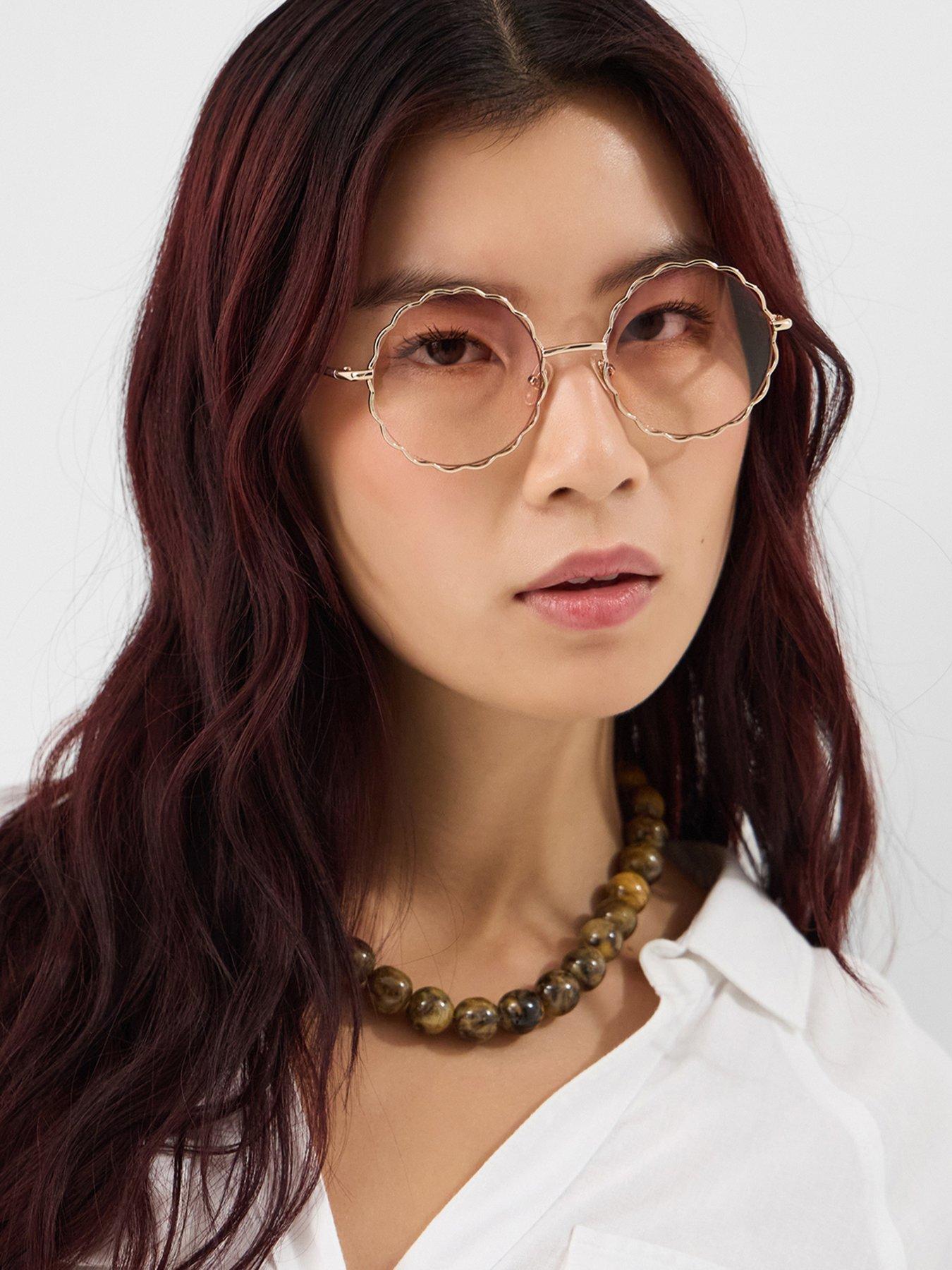  image of accessorize-round-flower-sunglasses
