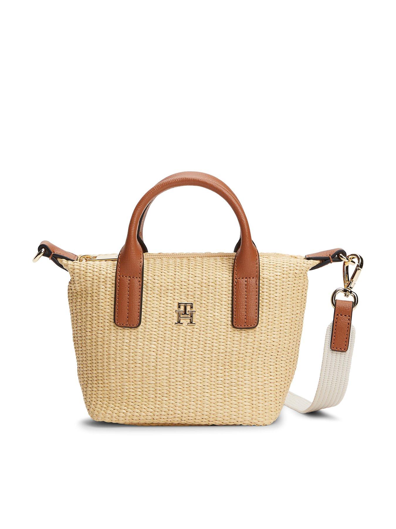 Image 1 of 4 of Tommy Hilfiger Popette Micro Tote Raffia