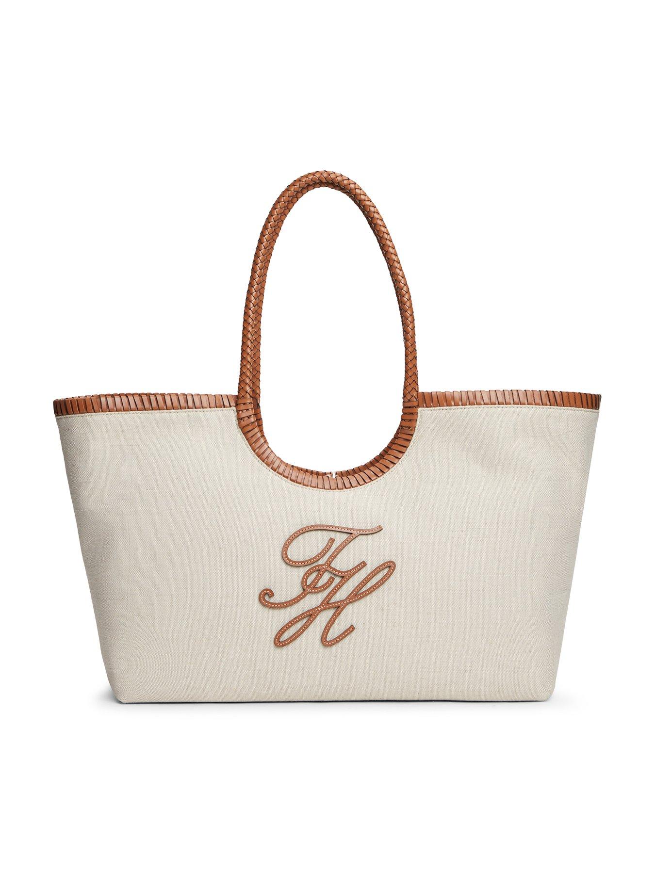 Tommy Hilfiger Linen Canvas Maxi Tote Bag - Brown