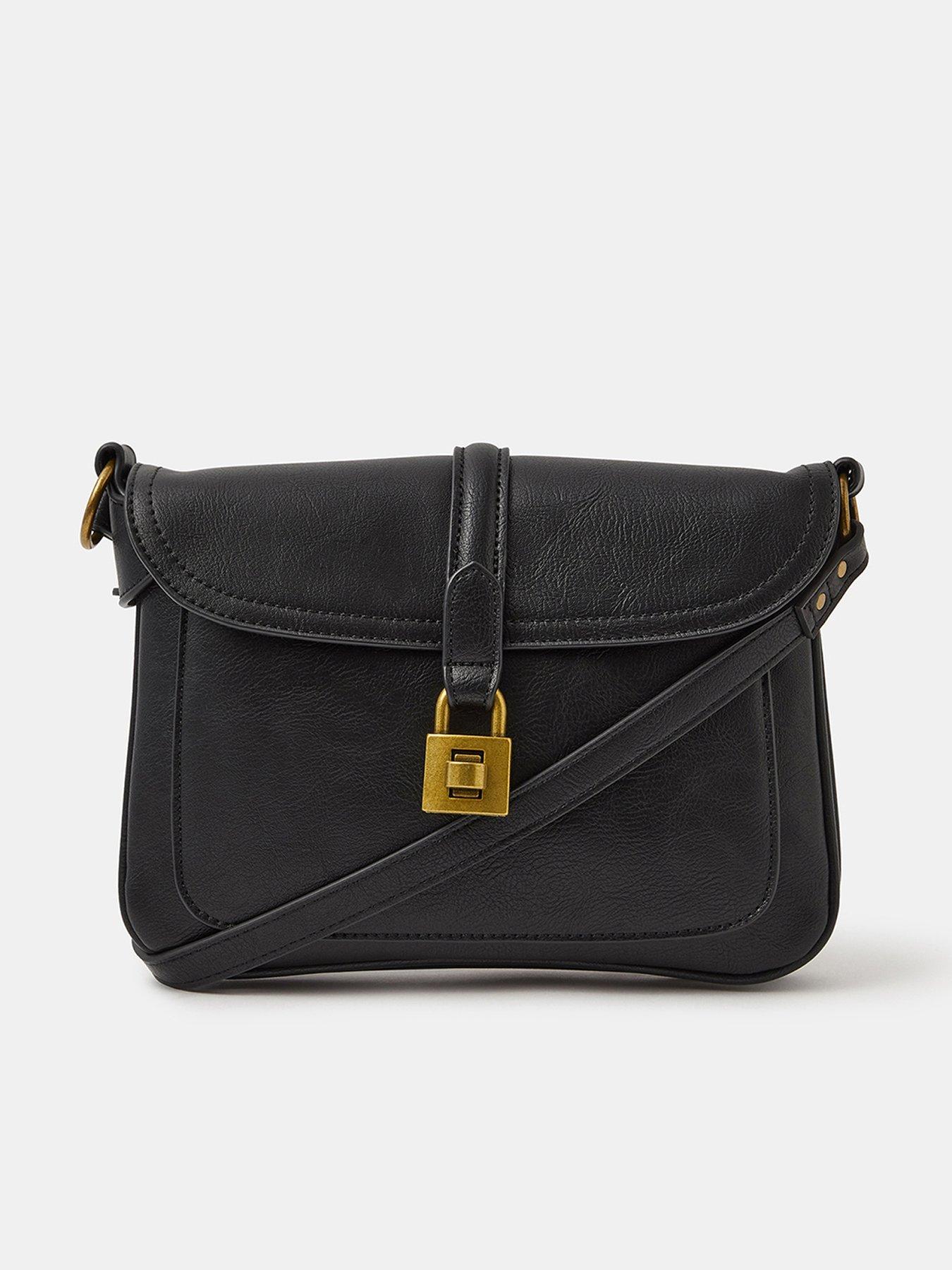 front image of accessorize-padlock-satchel-crossbody-bag