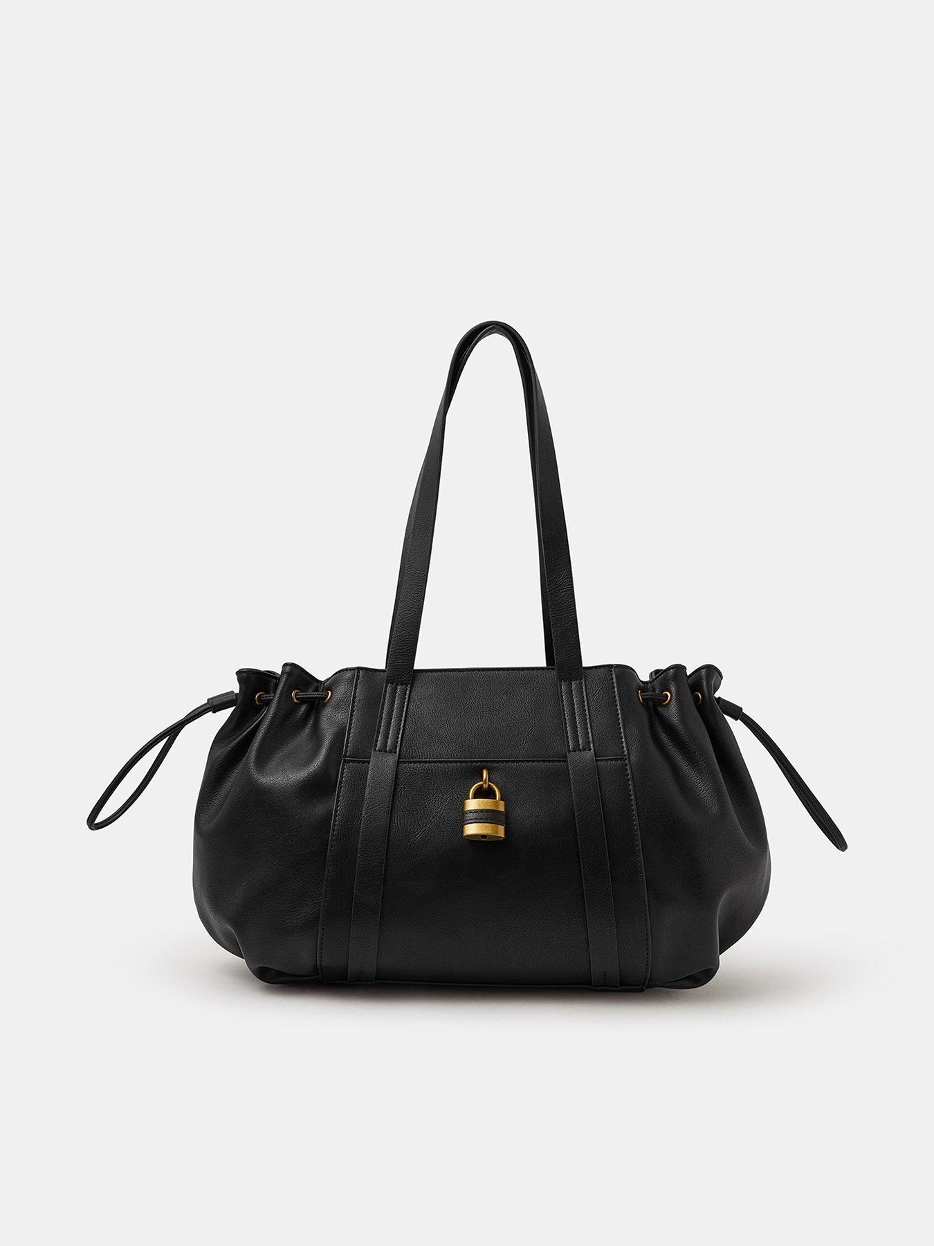 Image 1 of 4 of Accessorize Padlock Ruched Shoulder Bag
