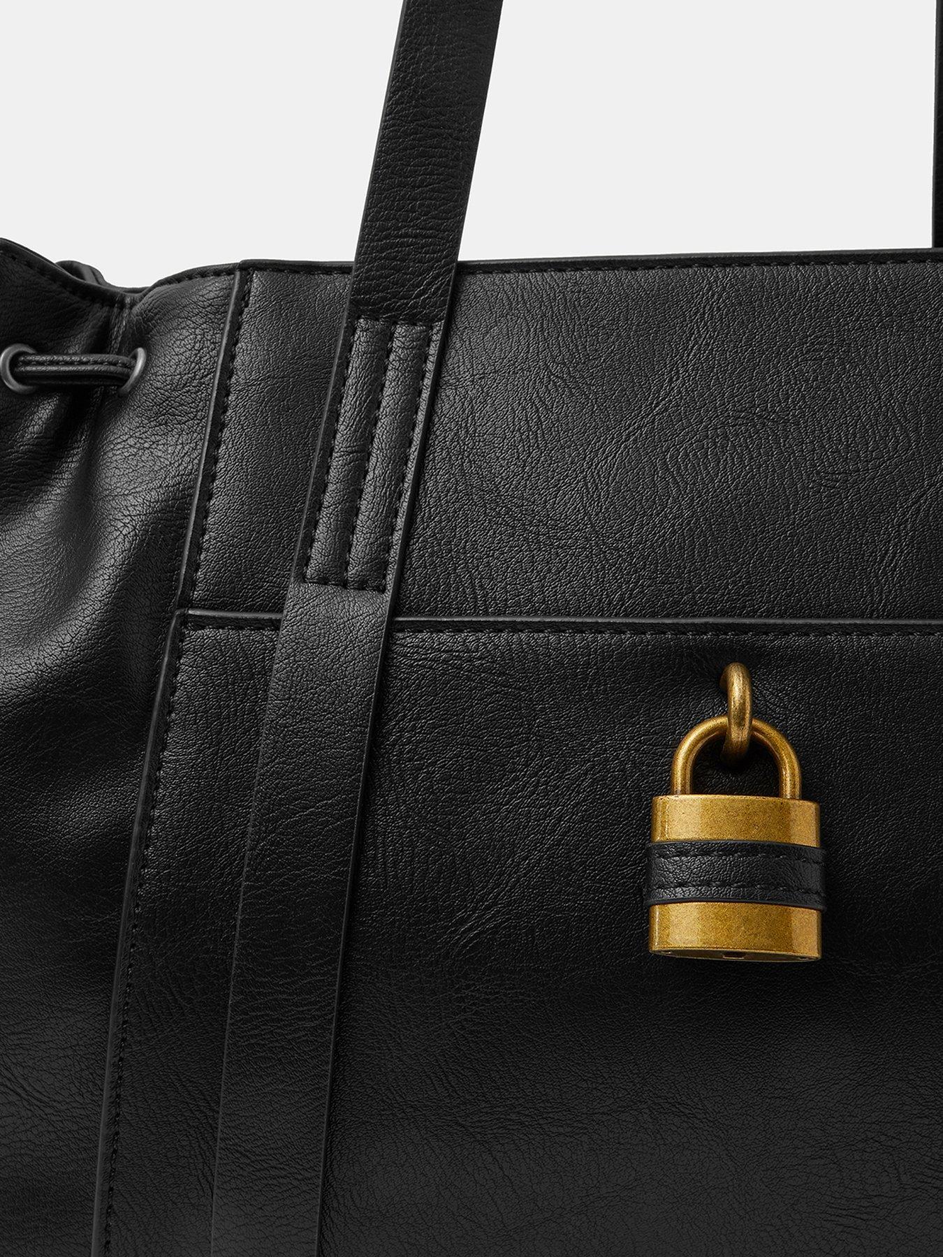 Image 3 of 4 of Accessorize Padlock Ruched Shoulder Bag