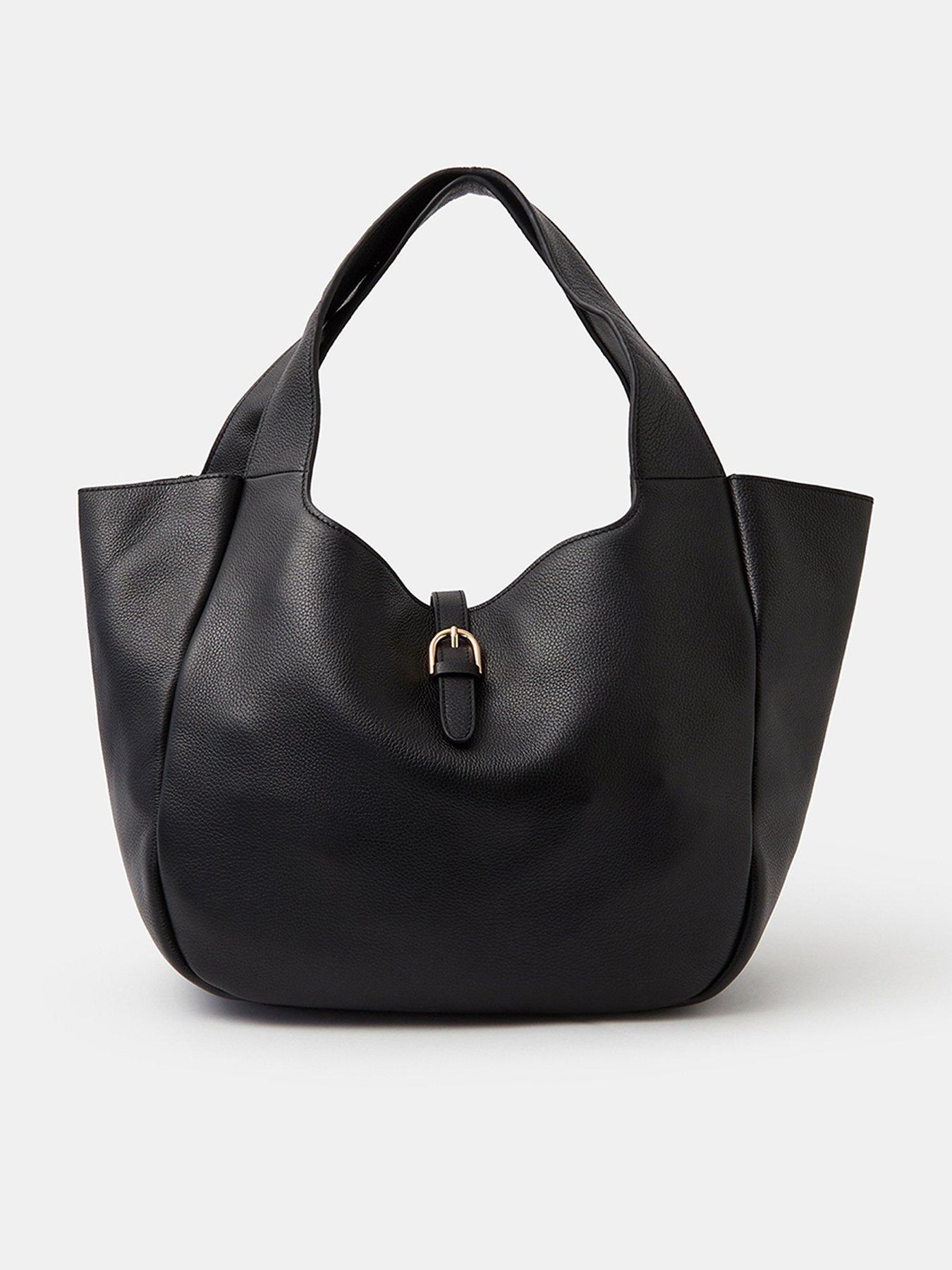 Image 1 of 4 of Accessorize Buckle Tab Leather Shoulder Bag