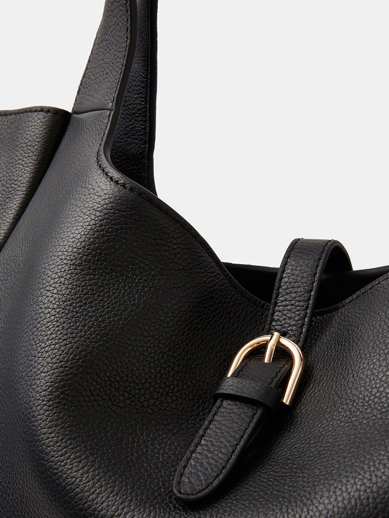 Image 3 of 4 of Accessorize Buckle Tab Leather Shoulder Bag