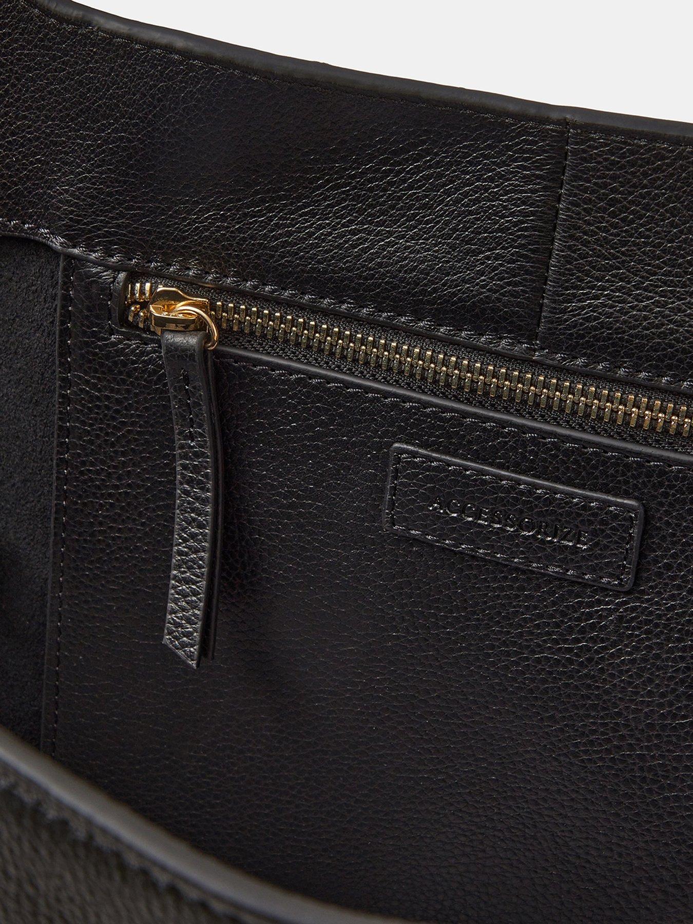 Image 4 of 4 of Accessorize Buckle Tab Leather Shoulder Bag
