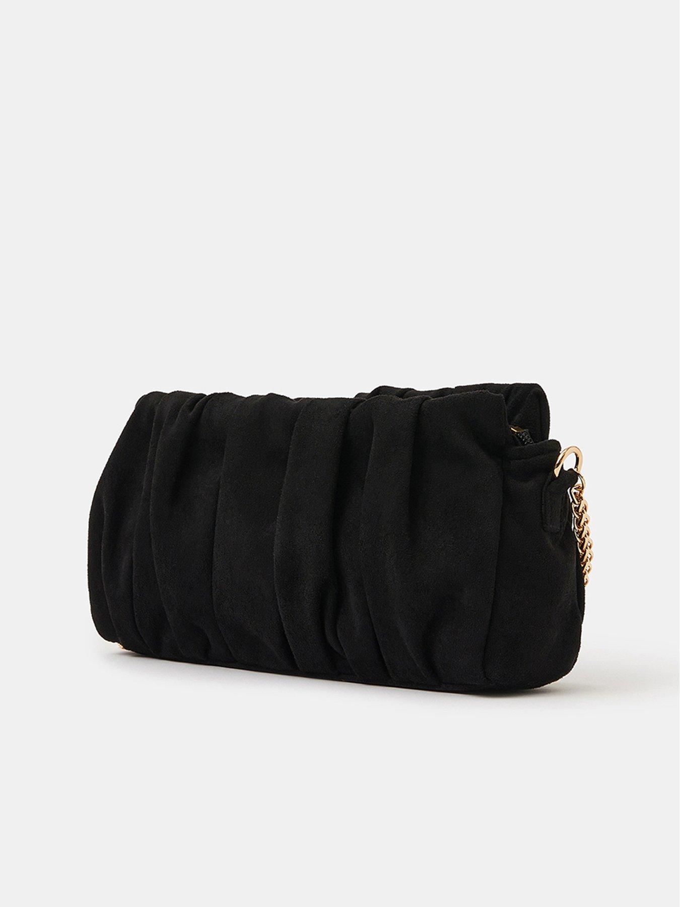  image of accessorize-suedette-ruched-clutch-bag