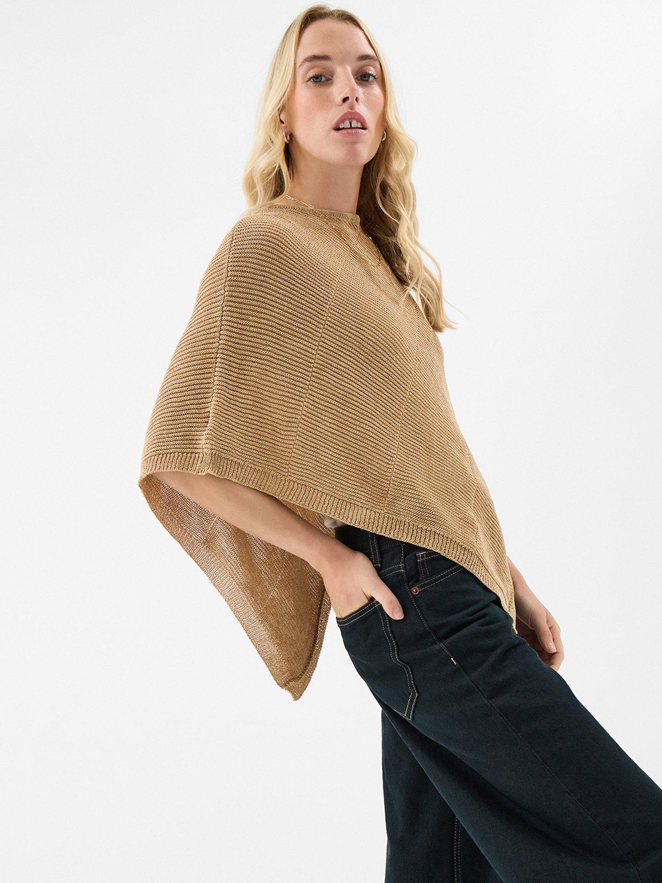 stillFront image of accessorize-sparkle-knit-poncho