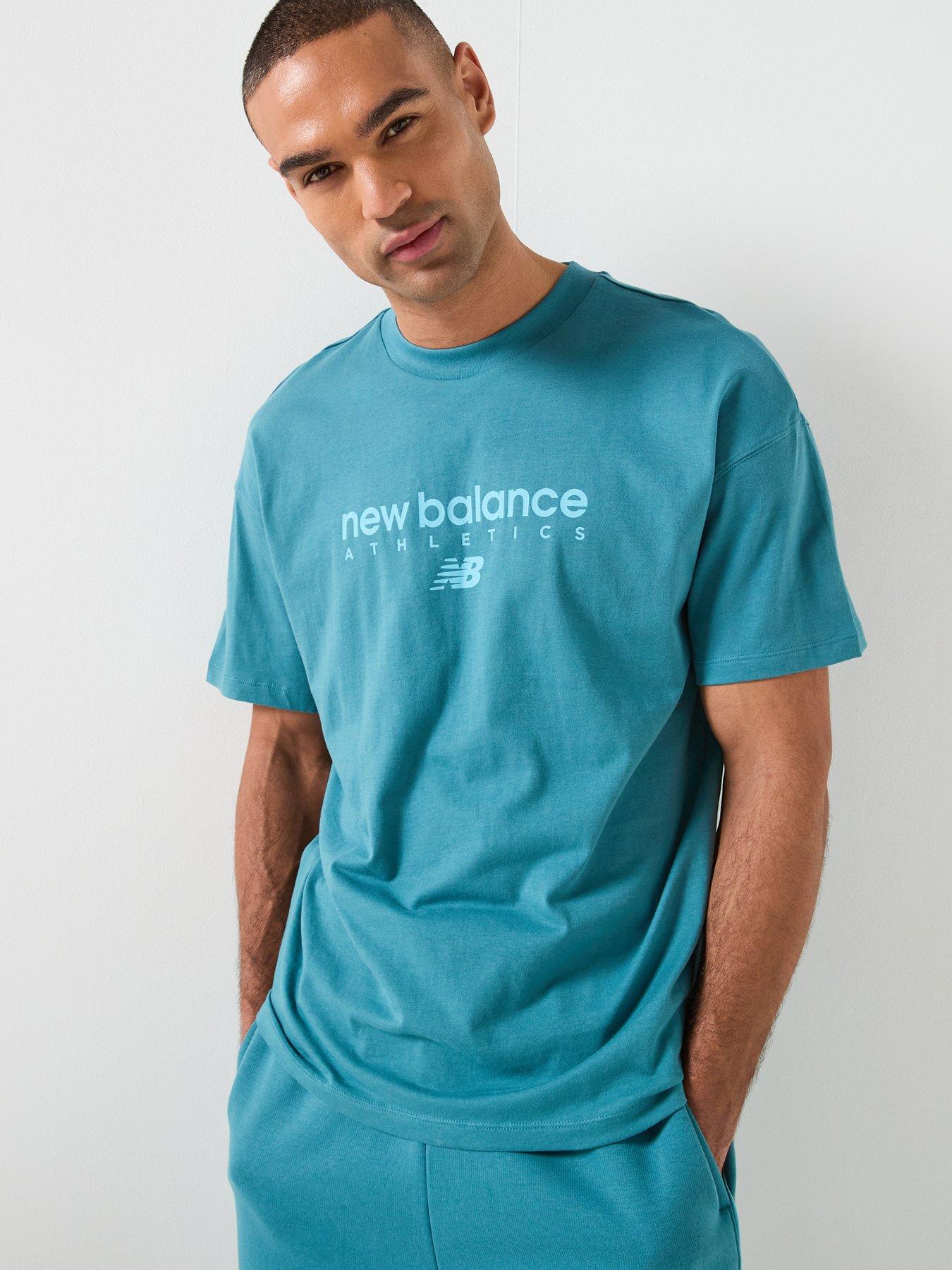 Image 1 of 5 of New Balance Mens Linear Graphic T-Shirt - Blue