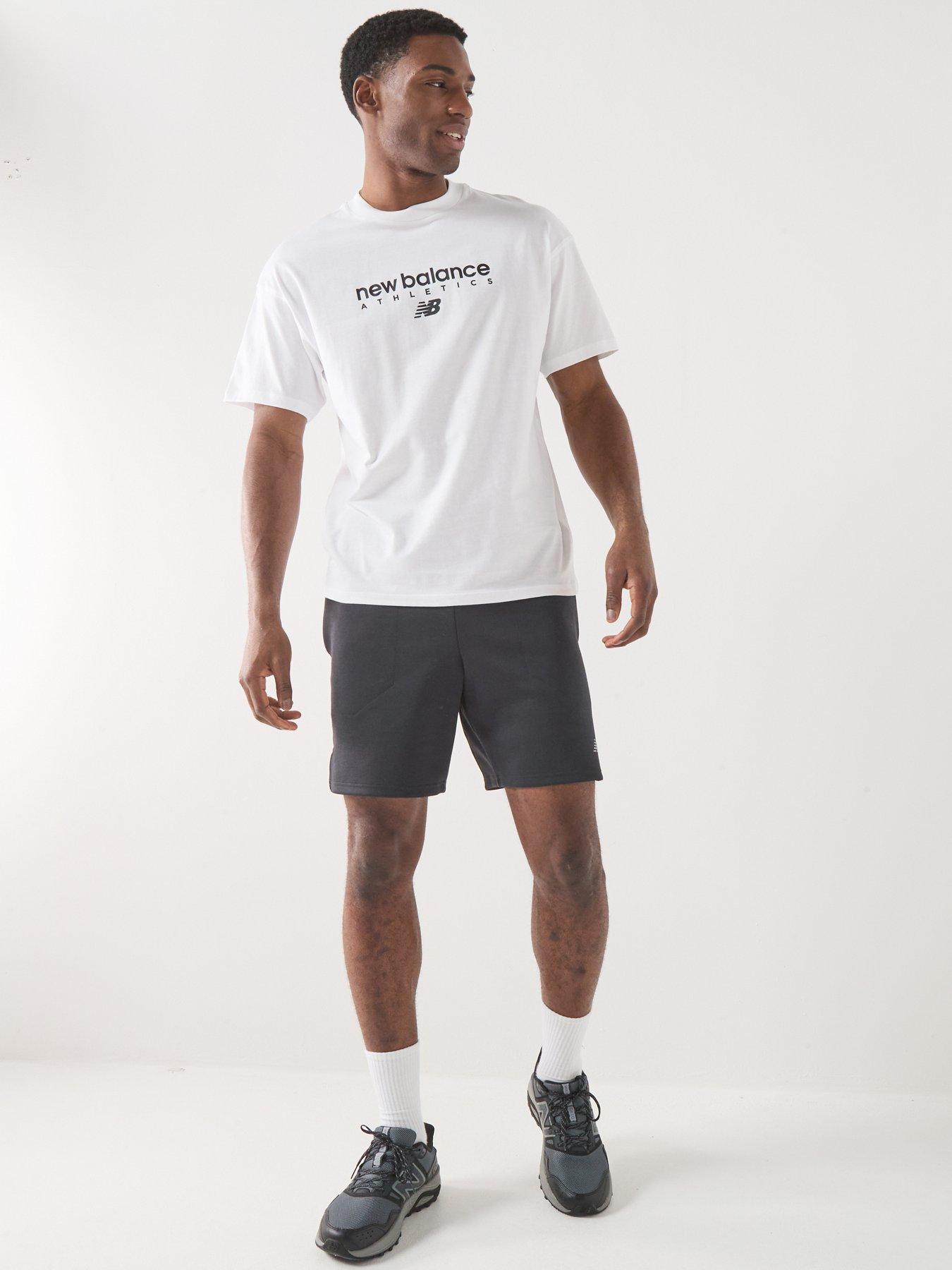 Image 3 of 4 of New Balance Mens Linear Graphic T-Shirt - White