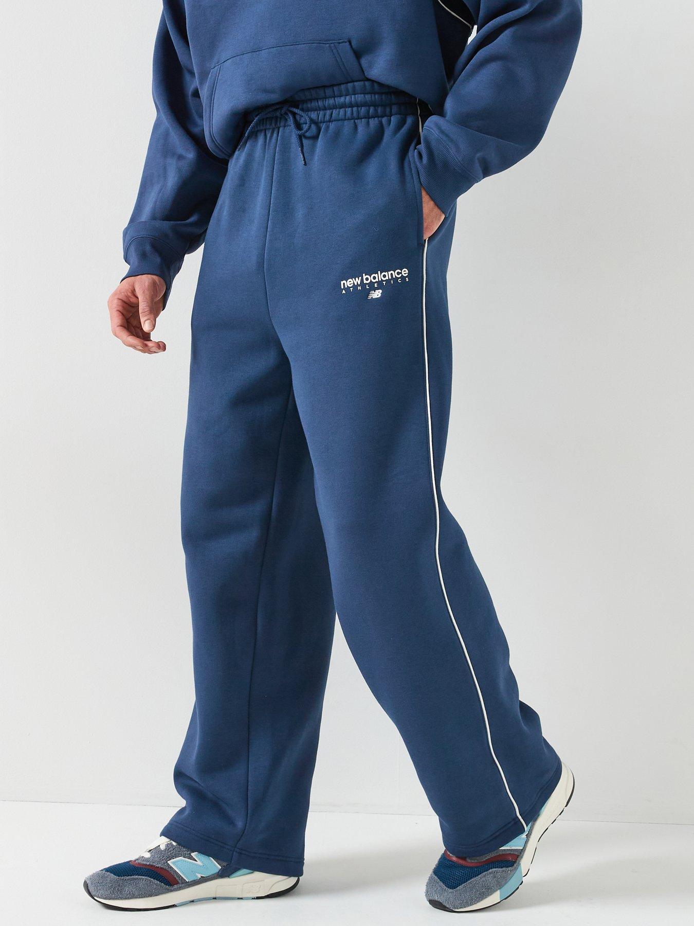 New Balance Mens Linear Graphic Fleece Pant - Navy