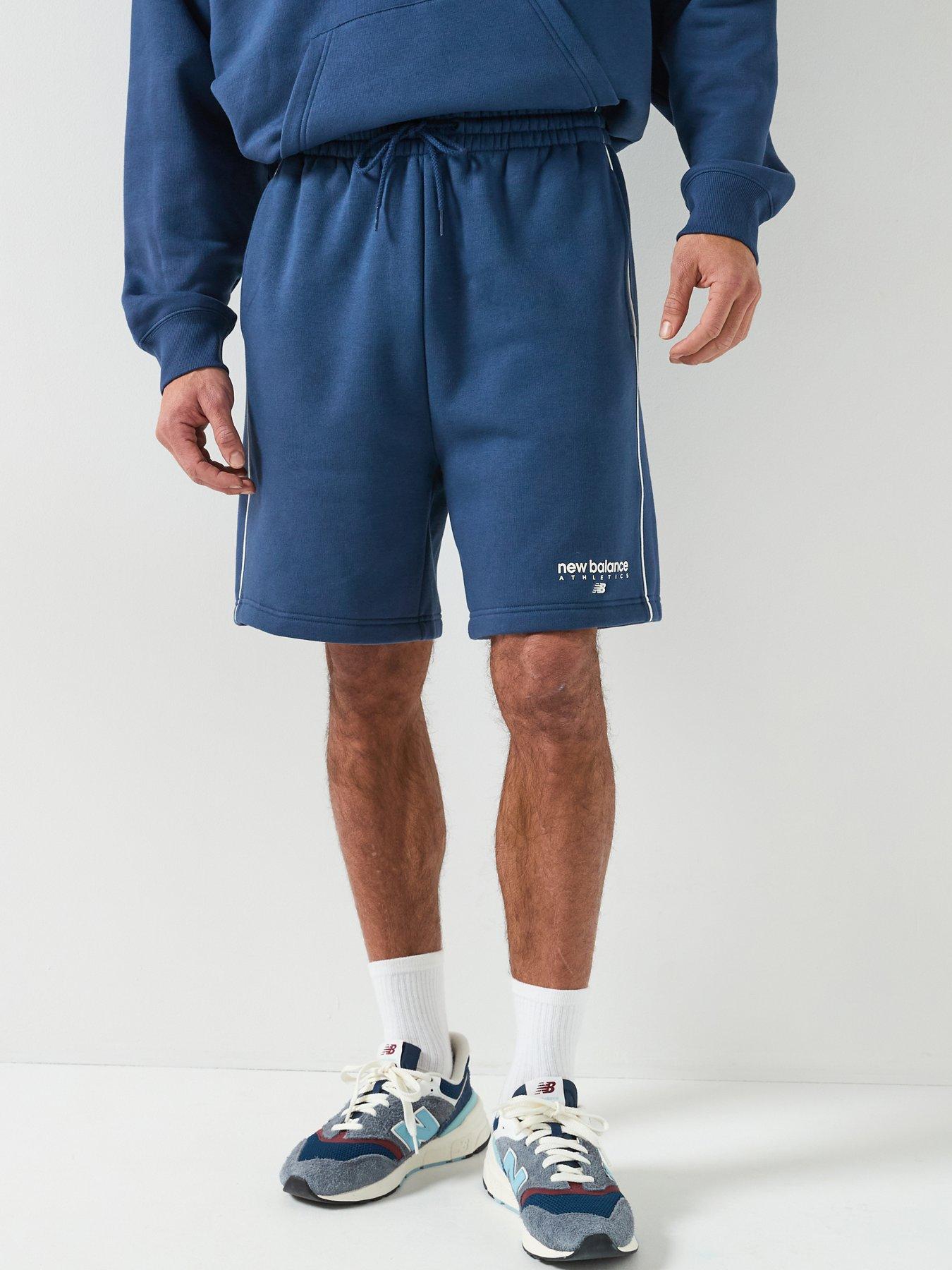 New Balance Mens Linear Graphic Short- Navy
