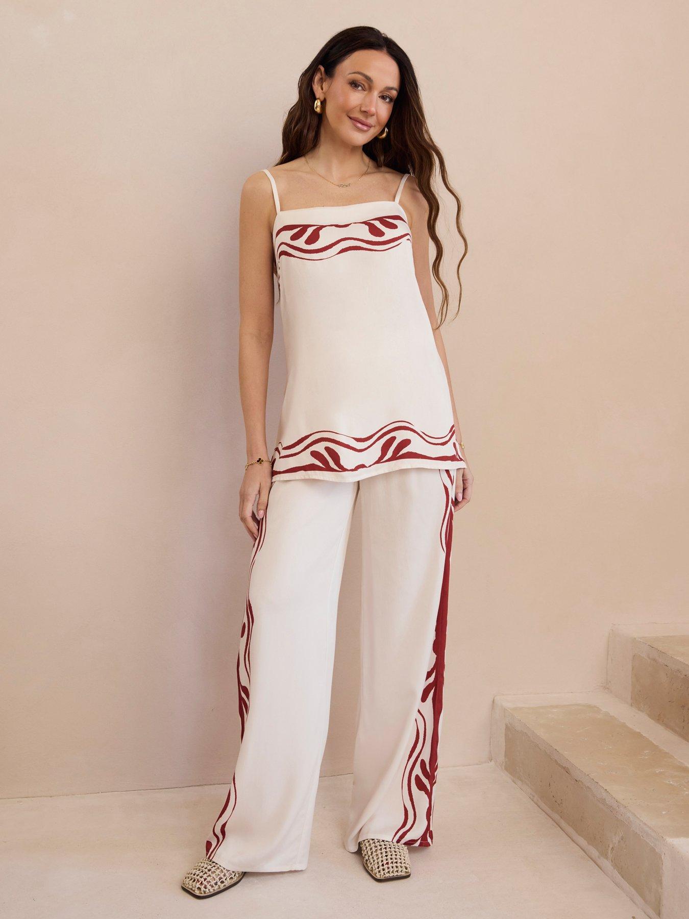 Michelle Keegan Printed Wide Leg Co Ord Trouser - Print