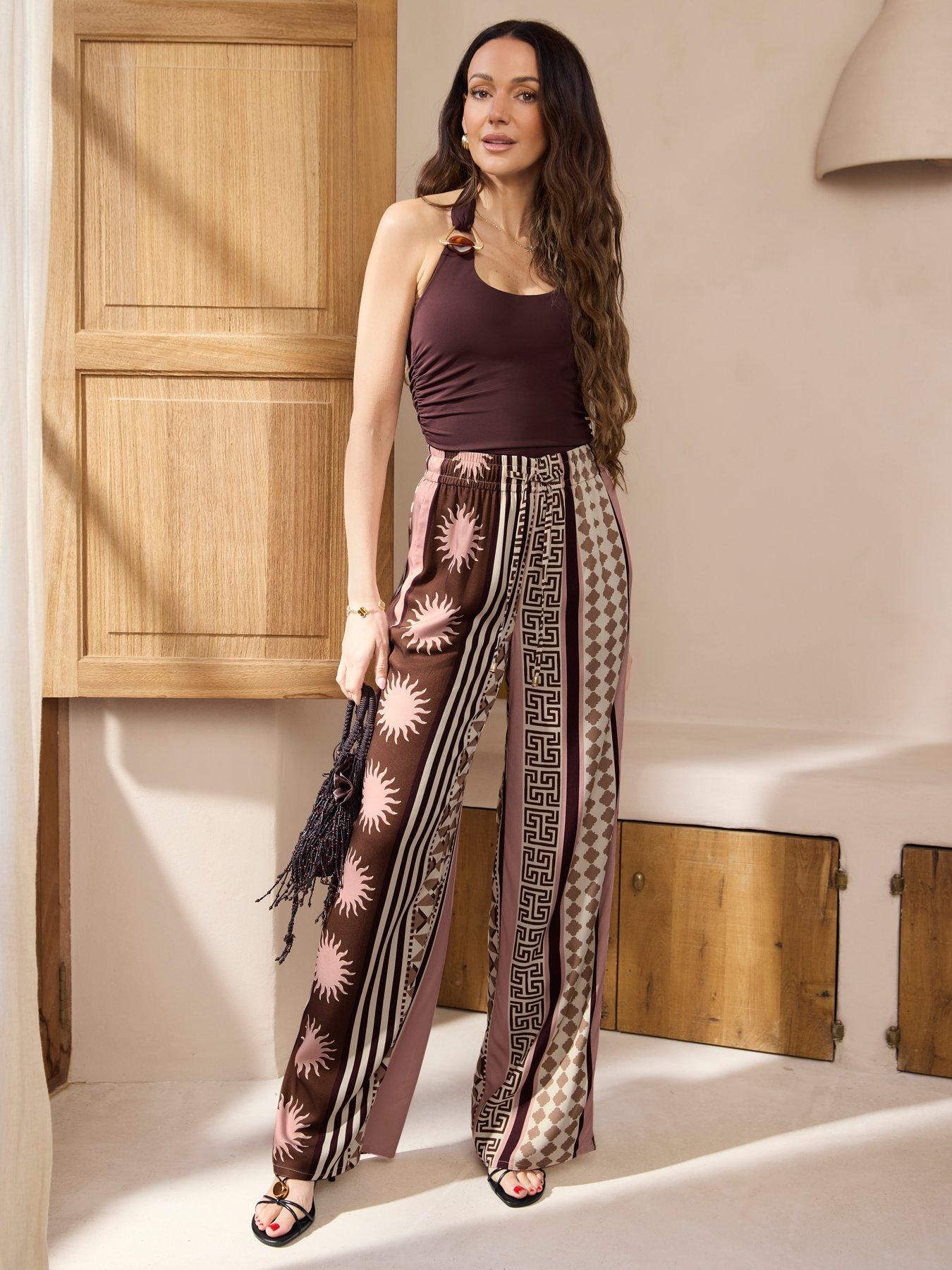 Image 3 of 5 of Michelle Keegan Printed Wide Leg Trouser - Print