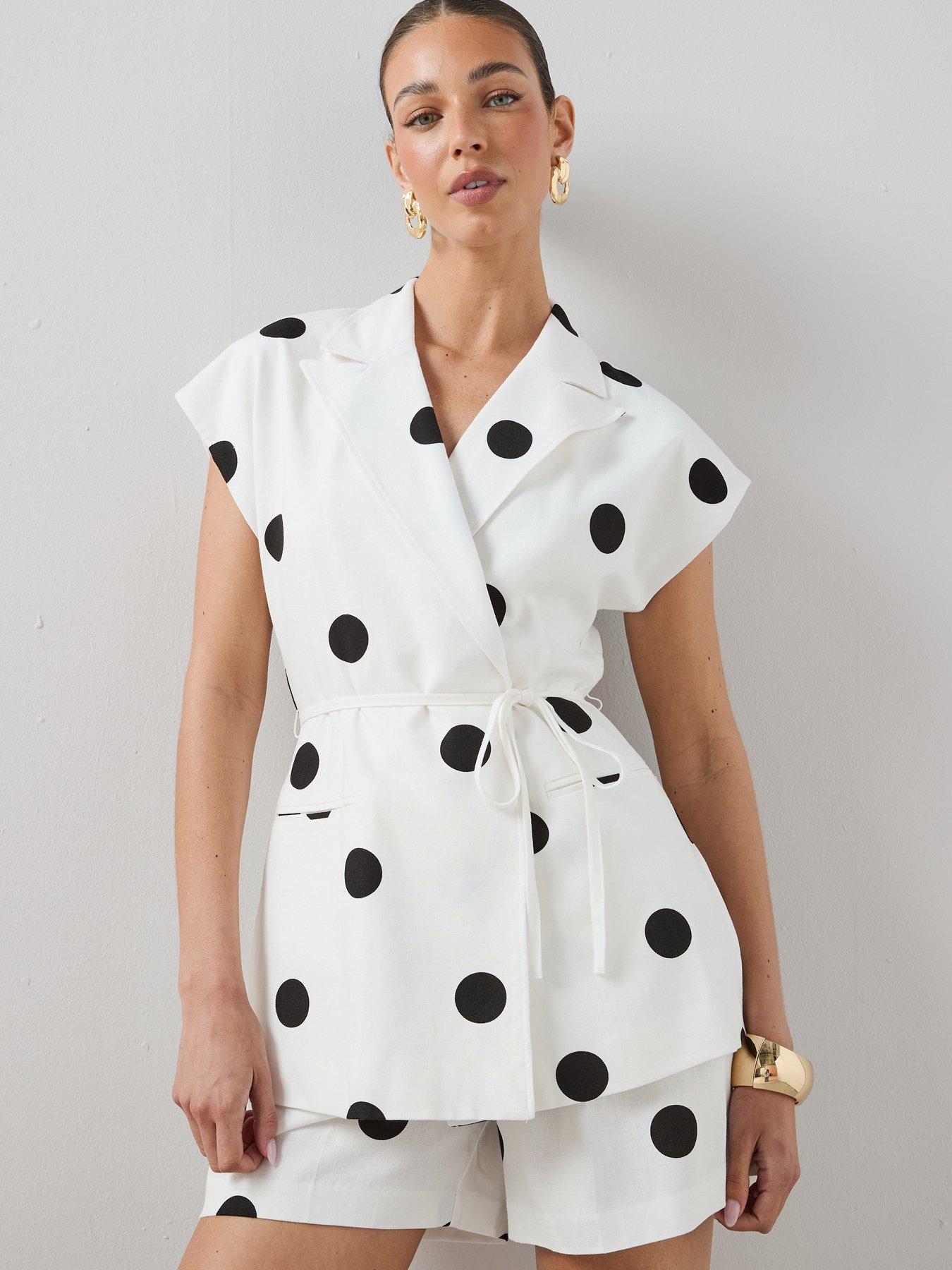 Image 3 of 6 of The Very Collection Polka Dot Shorts - Black/White