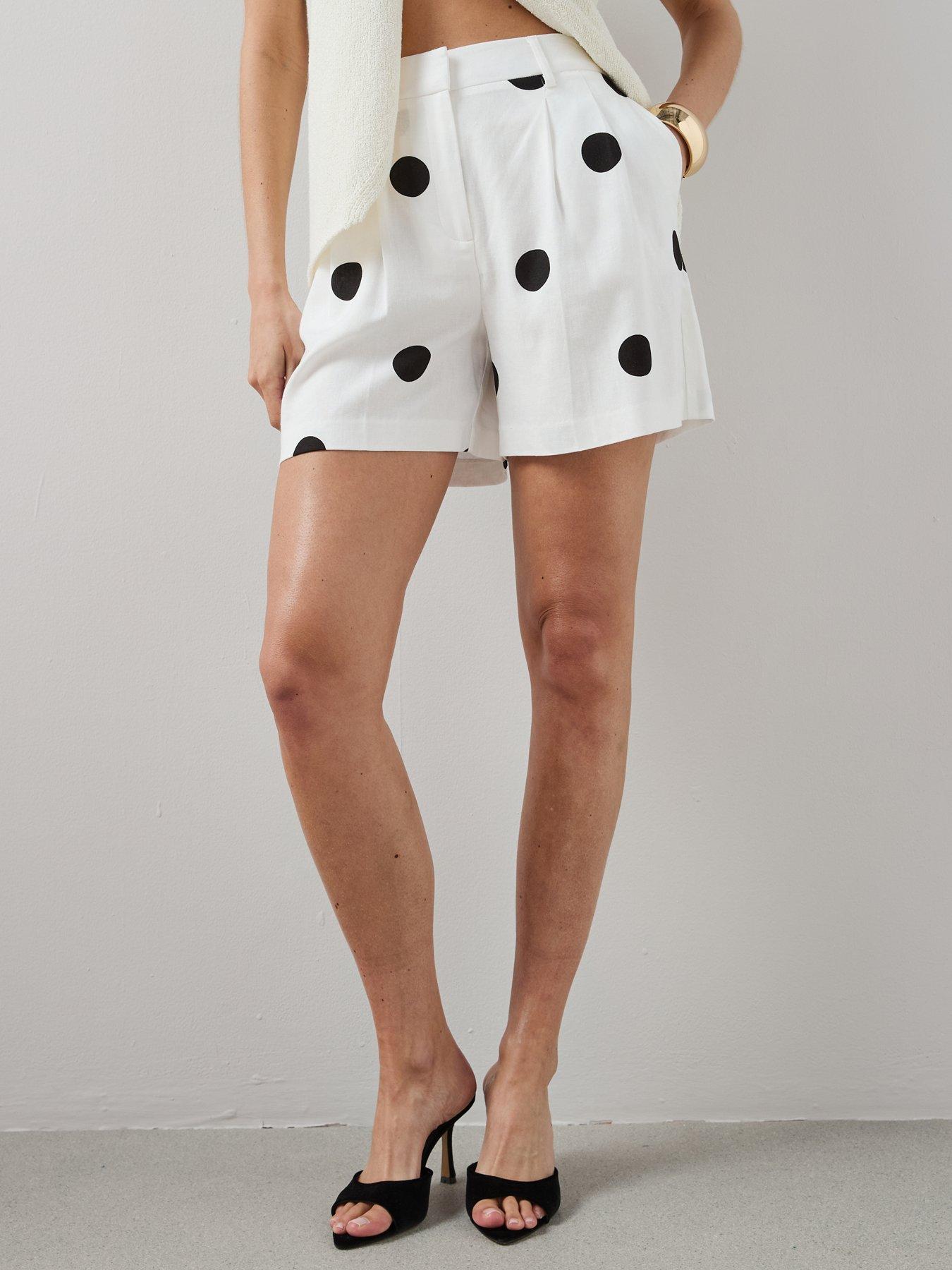 Image 4 of 6 of The Very Collection Polka Dot Shorts - Black/White