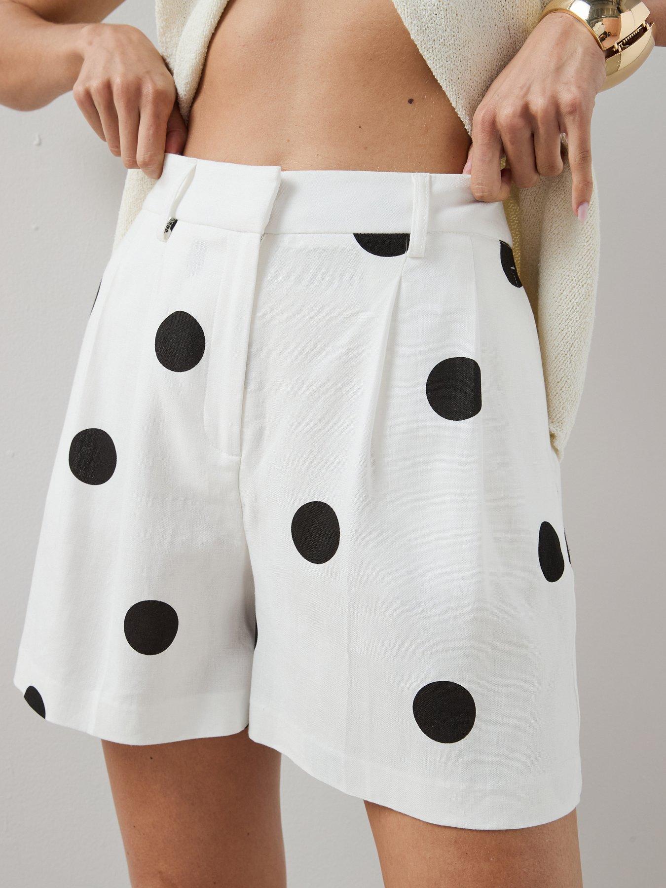 Image 5 of 6 of The Very Collection Polka Dot Shorts - Black/White