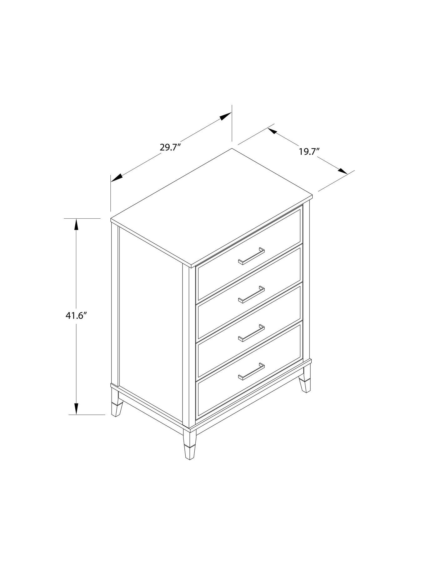 Image 7 of 7 of Dorel Home Westerleigh 4 Drawer Dresser - White