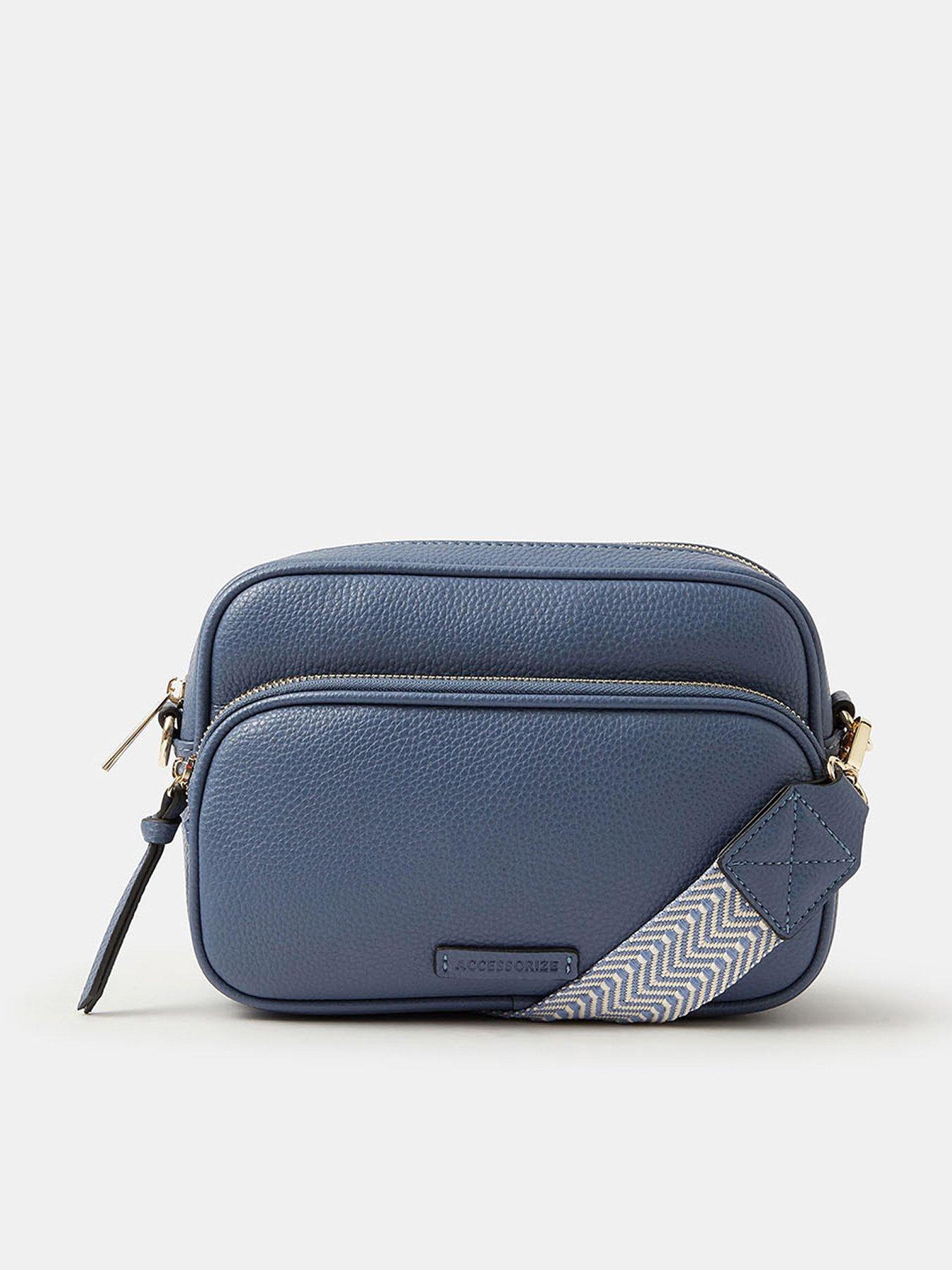  image of accessorize-double-zip-crossbody-bag--nbspblue