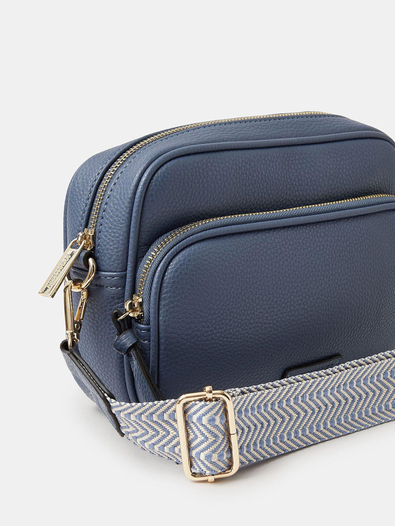 image of accessorize-double-zip-crossbody-bag--nbspblue