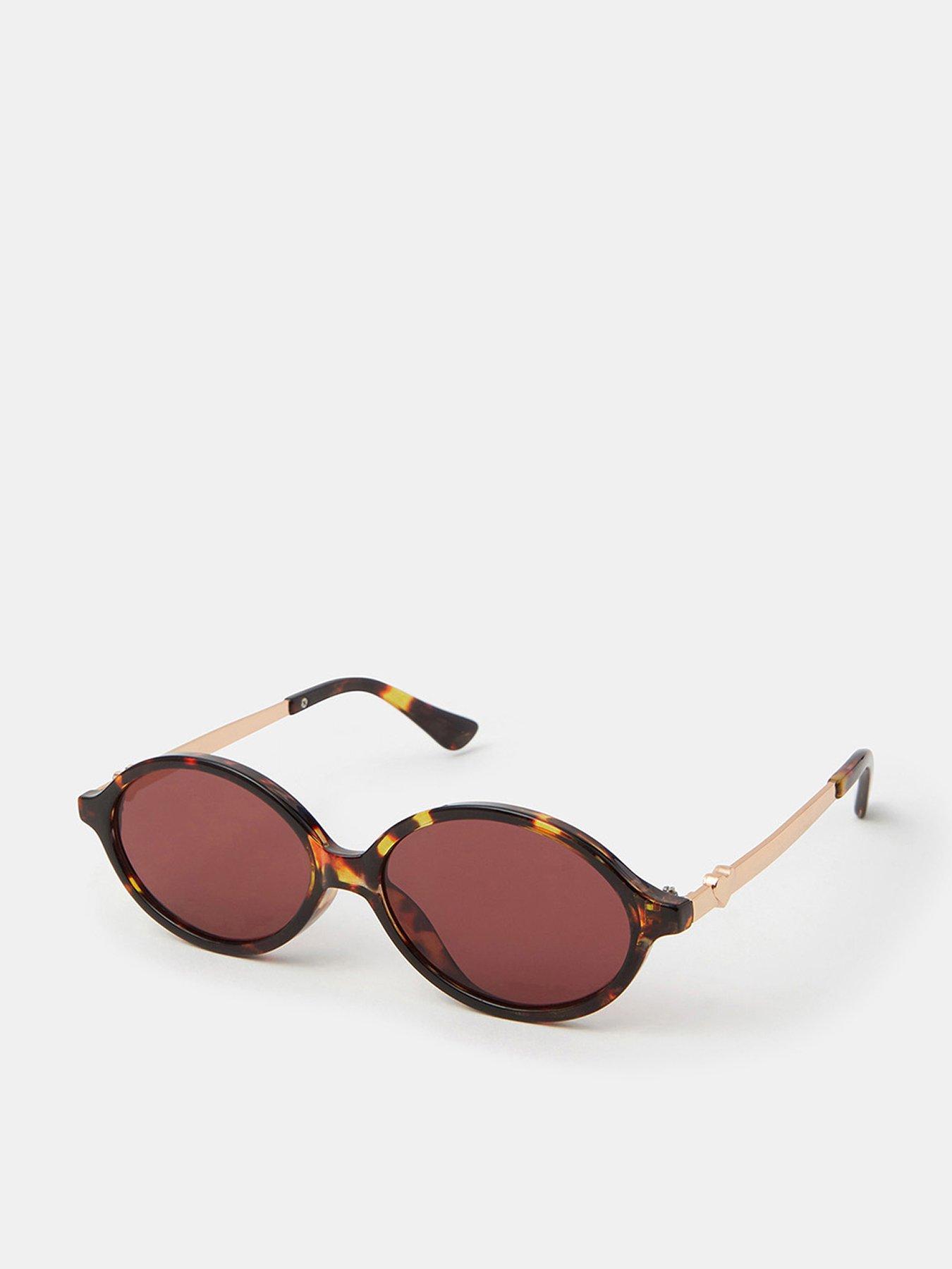  image of accessorize-tort-oval-sunglasses
